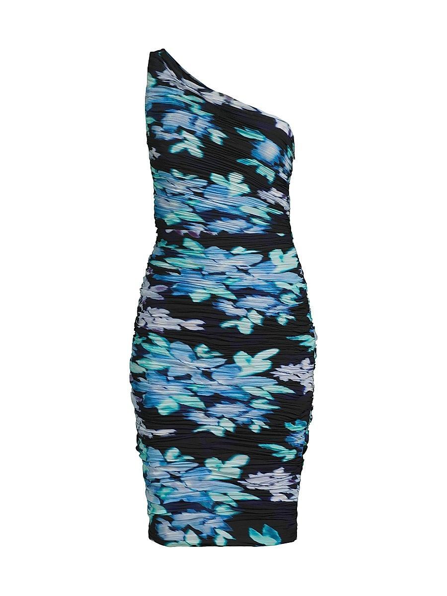 Womens Rosemary Floral Ruched One-Shoulder Dress Product Image