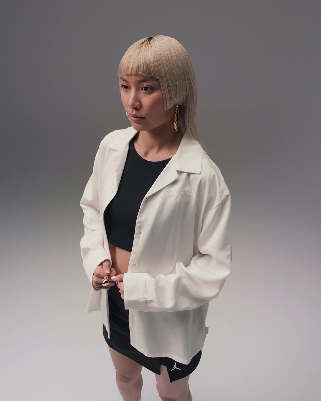Women's Air Jordan Long-Sleeve Woven Top Product Image