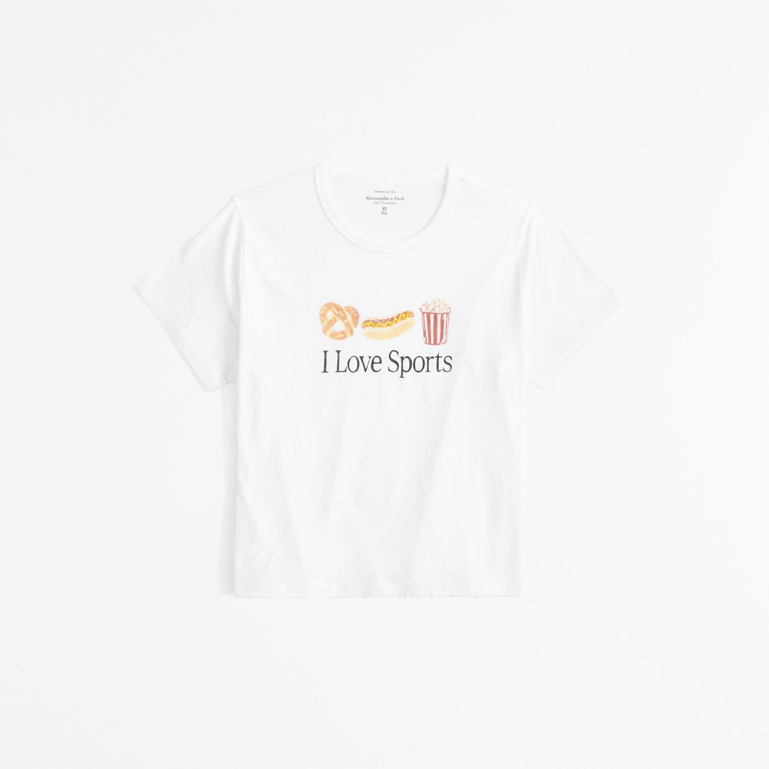 Short-Sleeve I Love Sports Graphic Skimming Tee Product Image