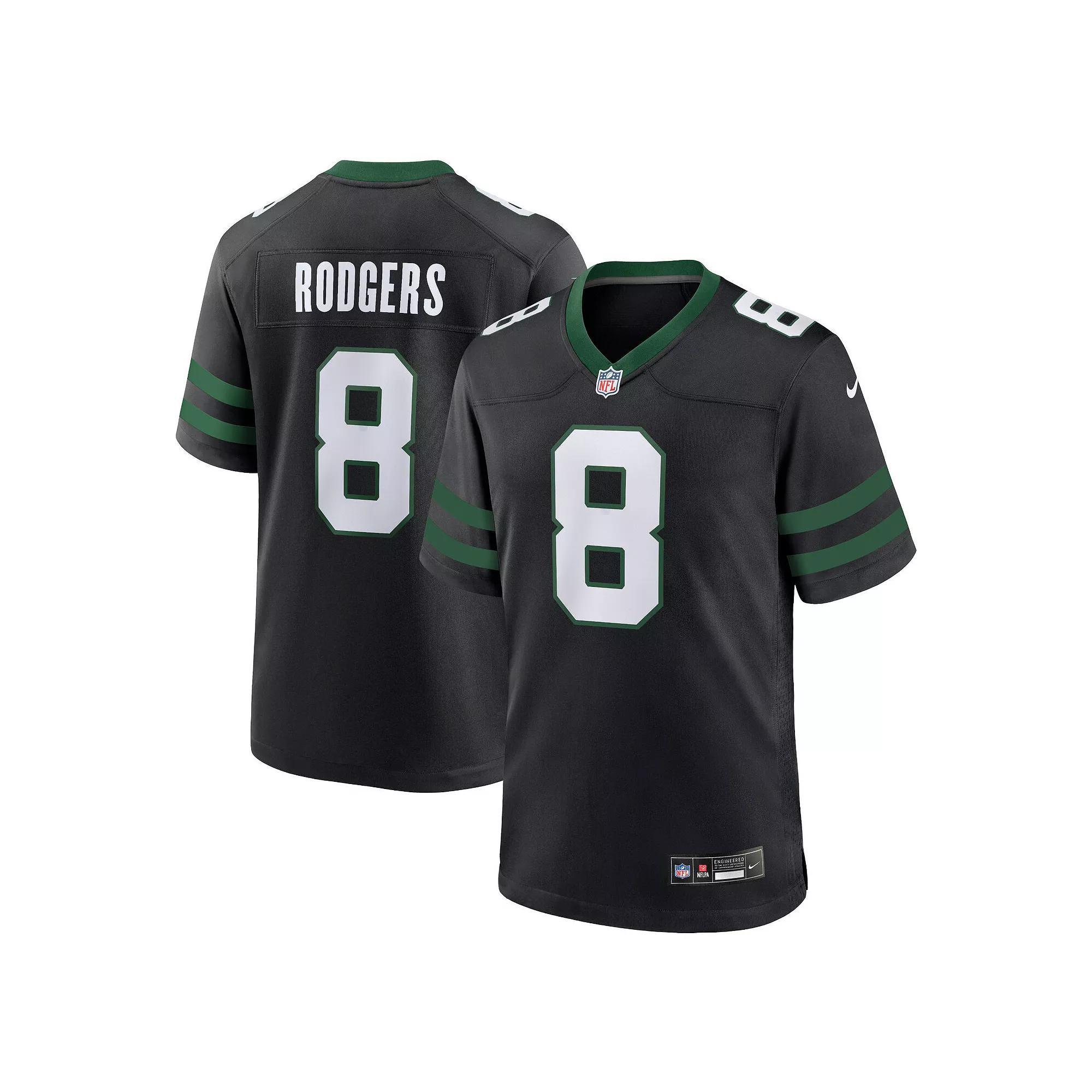 Men's Nike Aaron Rodgers Legacy Black New York Jets Alternate Game Jersey, Size: Small Product Image