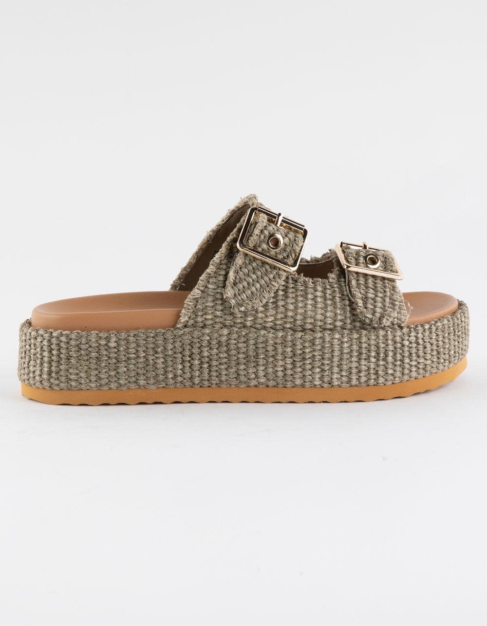 STEVE MADDEN Karrigan Womens Platform Sandals - OLIVE Product Image