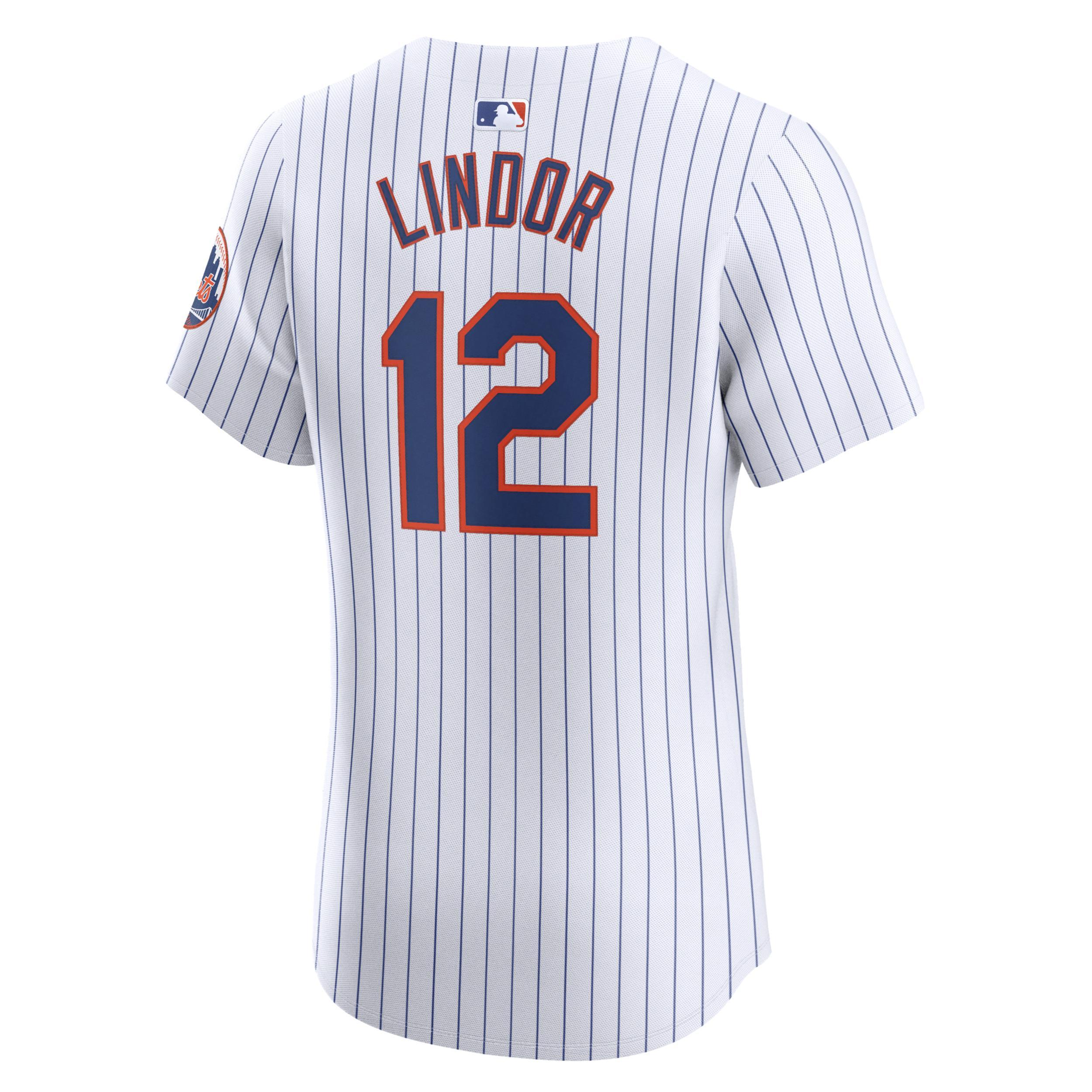 Men's Nike Francisco Lindor White New York Mets Home Elite Jersey, Size: 48 Product Image