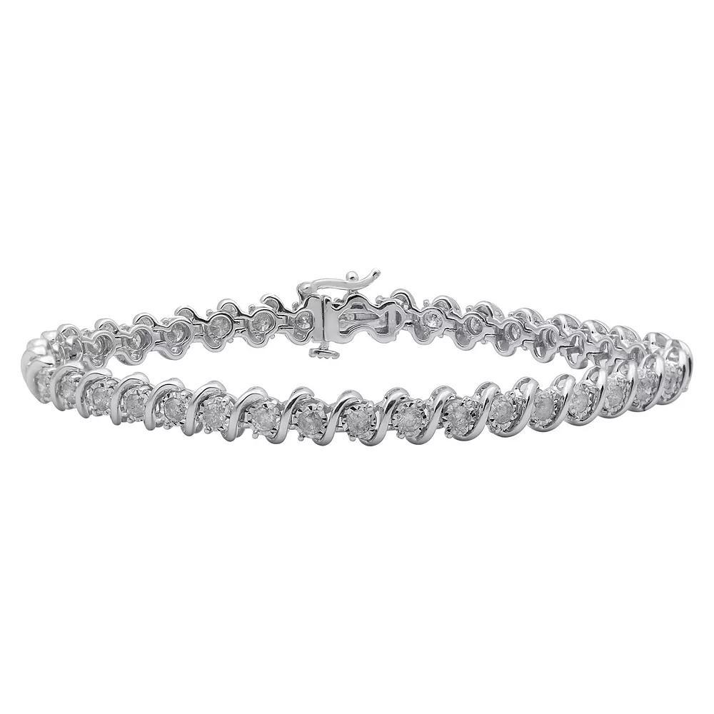 Made For You 10k White Gold 2 Carat T.W. Lab-Grown Diamond Bracelet, Women's, Size: 7.25" Product Image