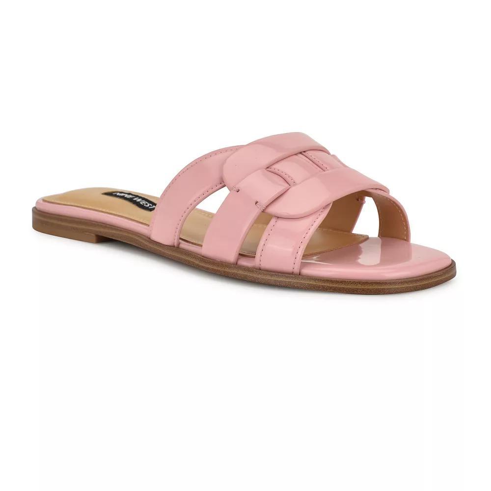 Nine West Glorie Open Toe Flat Slip-On Women's Casual Sandals, Size: 11, Light Pink Patent Product Image