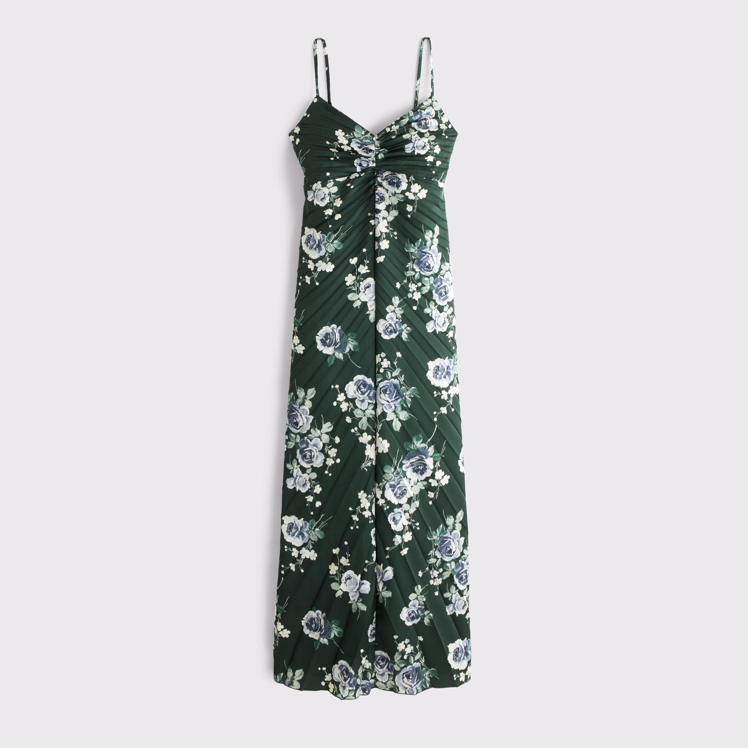 The A&F Giselle Sunburst Pleated Maxi Dress Product Image