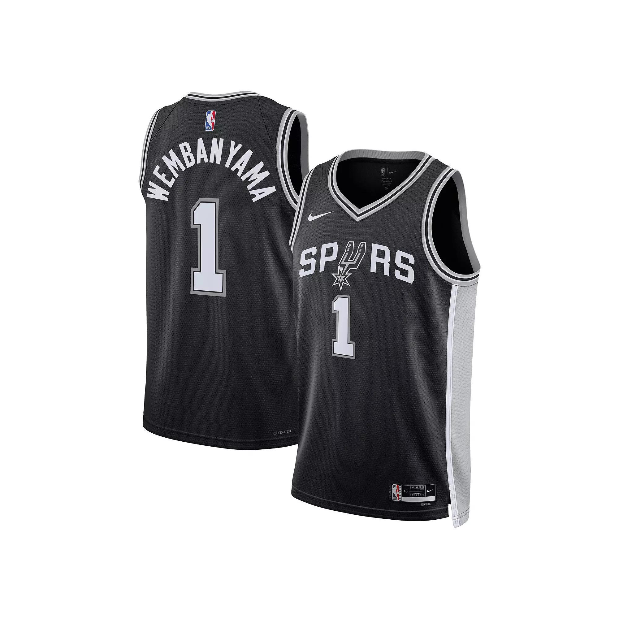 Unisex Nike Victor Wembanyama Black San Antonio Spurs 2023 NBA Draft First Round Pick Swingman Jersey - Icon Edition, Adult Unisex, Size: Medium Product Image