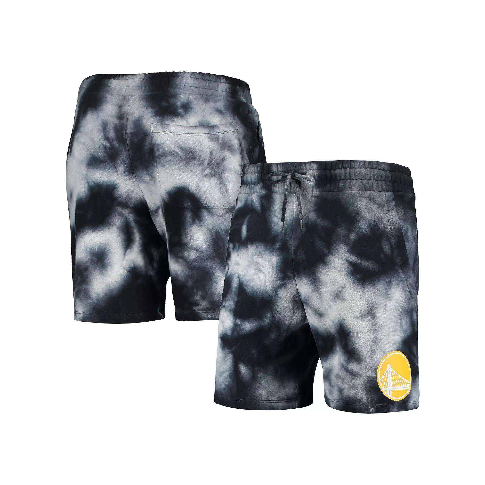 Men's New Era Black Golden State Warriors Fleece Tie-Dye Shorts, Size: XL Product Image