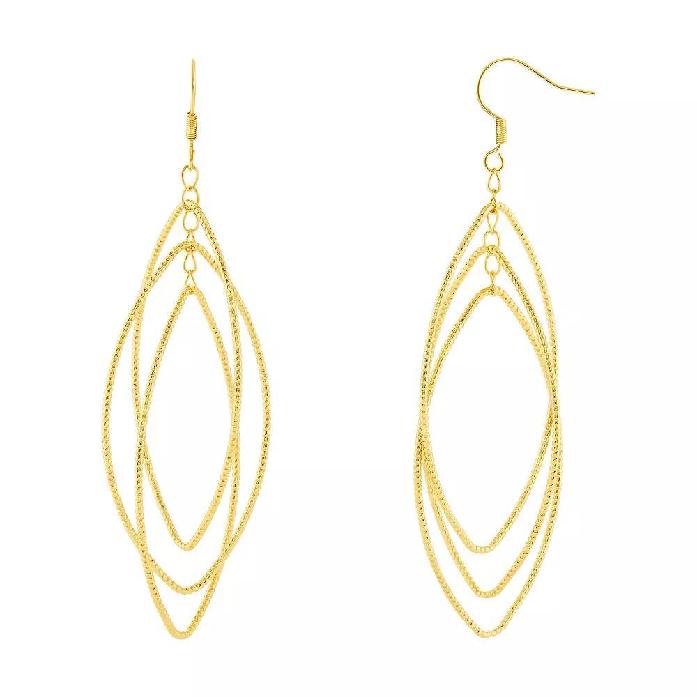 PRIMROSE Textured Marquise Shape Orbital Drop Earrings, Women's, Gold Tone Product Image