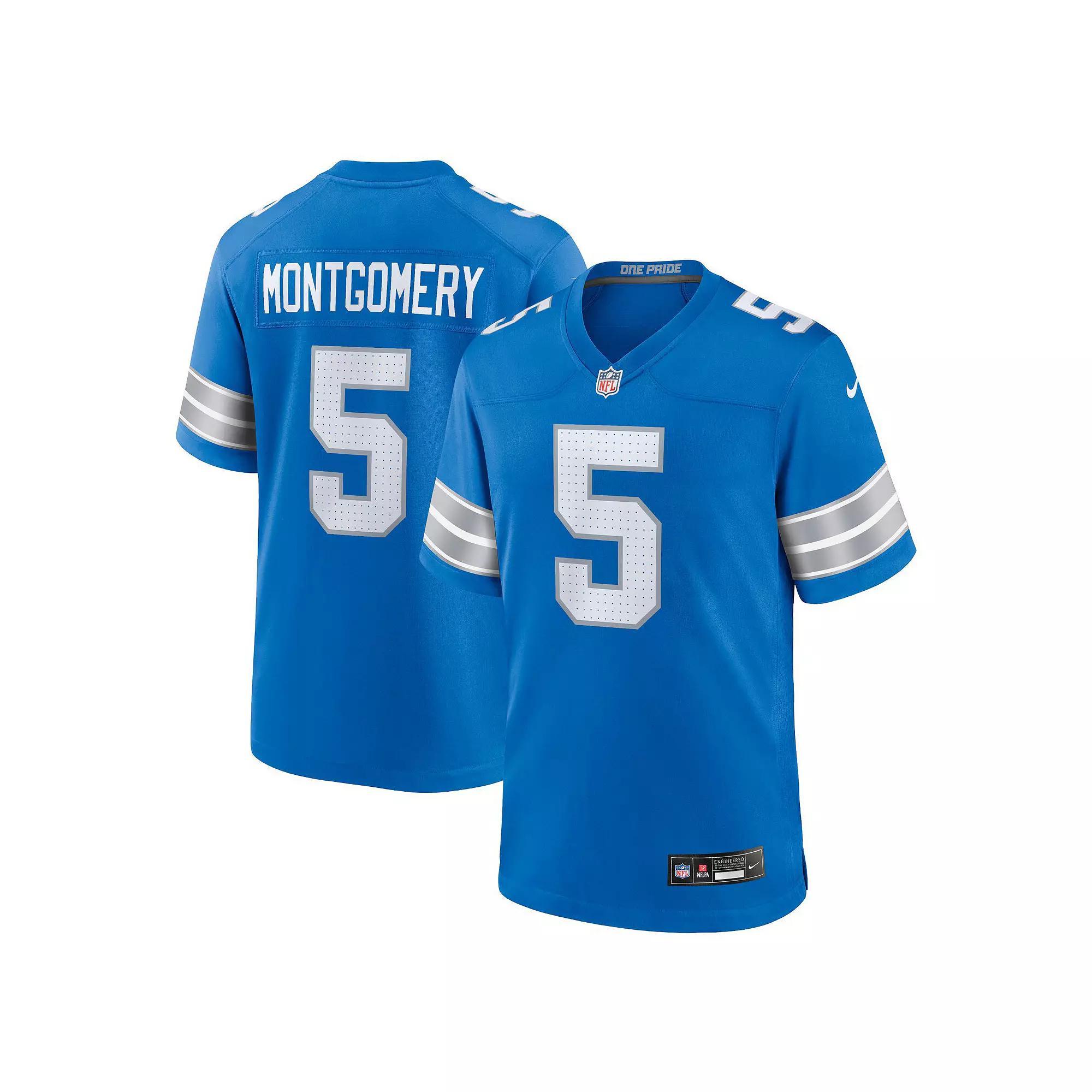 Men's Nike David Montgomery Blue Detroit Lions Game Jersey, Size: Medium Product Image