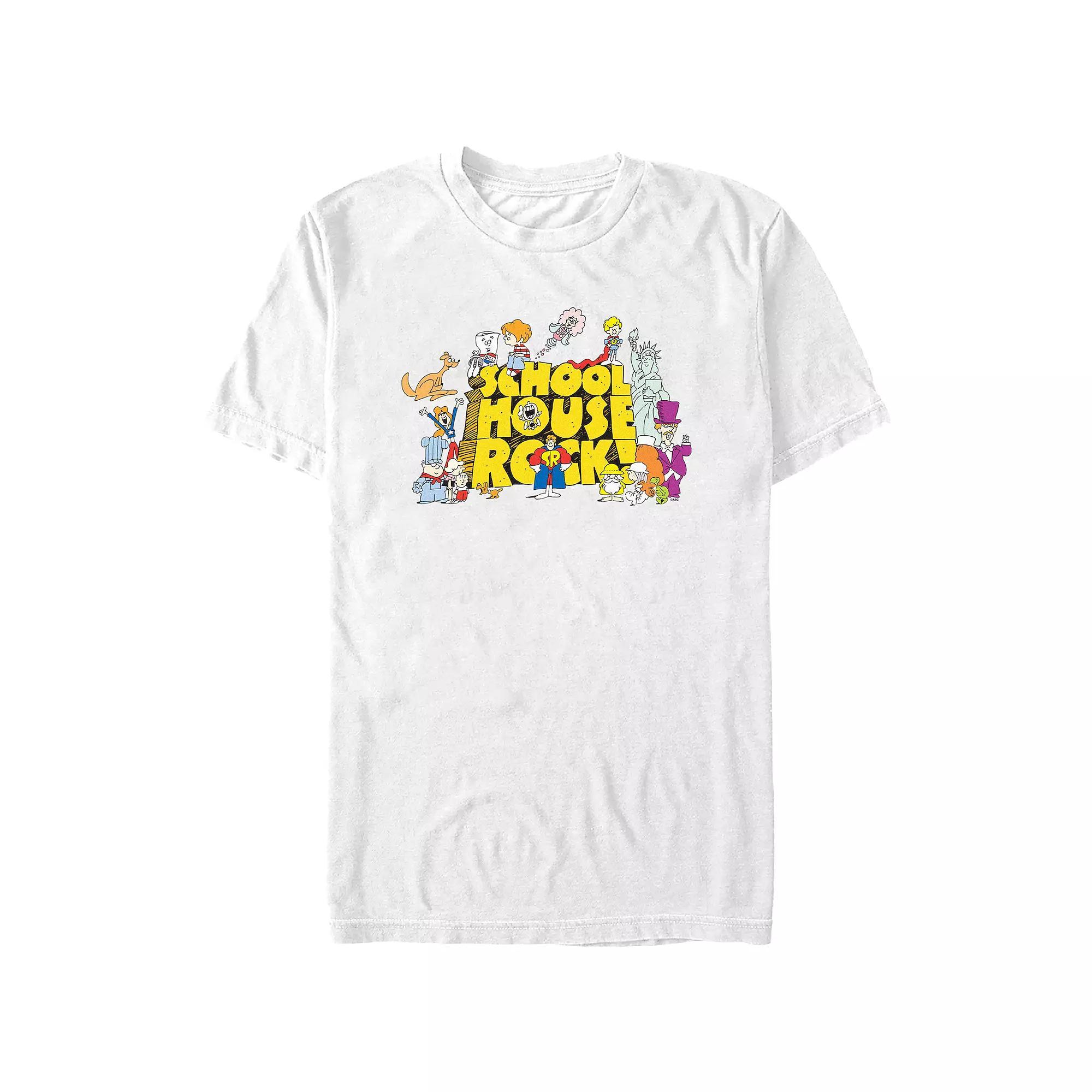 Men's Schoolhouse Rock! Group Poster Graphic Tee, Size: XL, White Product Image