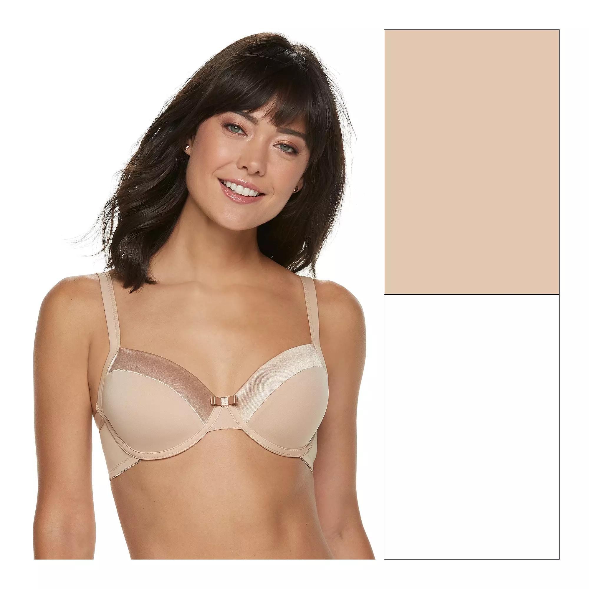 Women's Lunaire Underwire Balconette Tuxedo Bra 2451K, Size: 44 C, Nude White Product Image