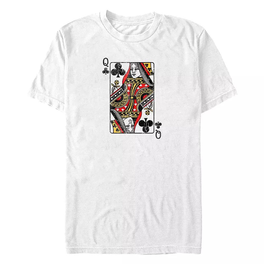 Big & Tall Queen Of Clubs Card Graphic Tee, Men's, Size: XXL Tall, White Product Image