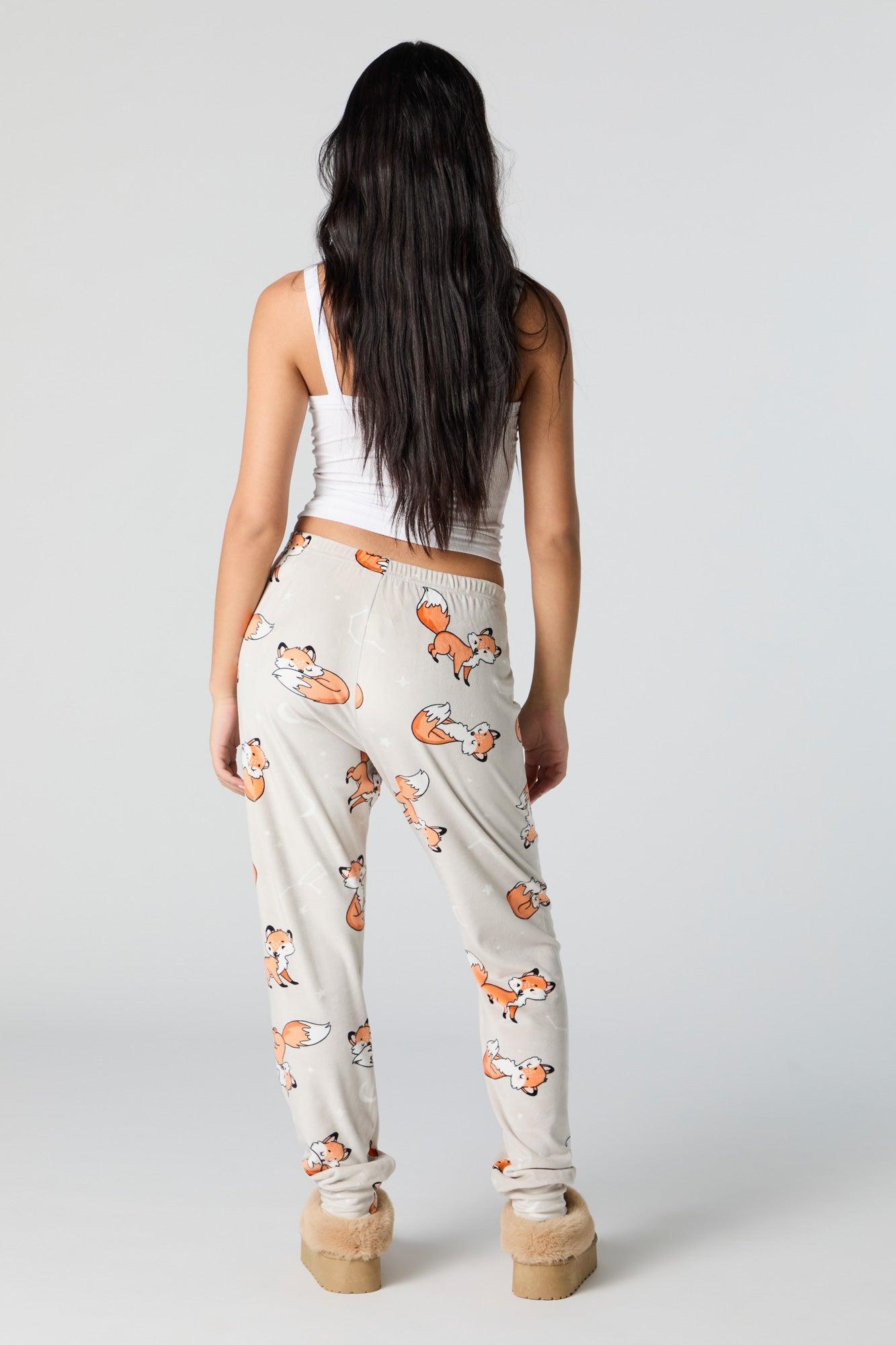 Printed Velour Pajama Jogger Female Product Image