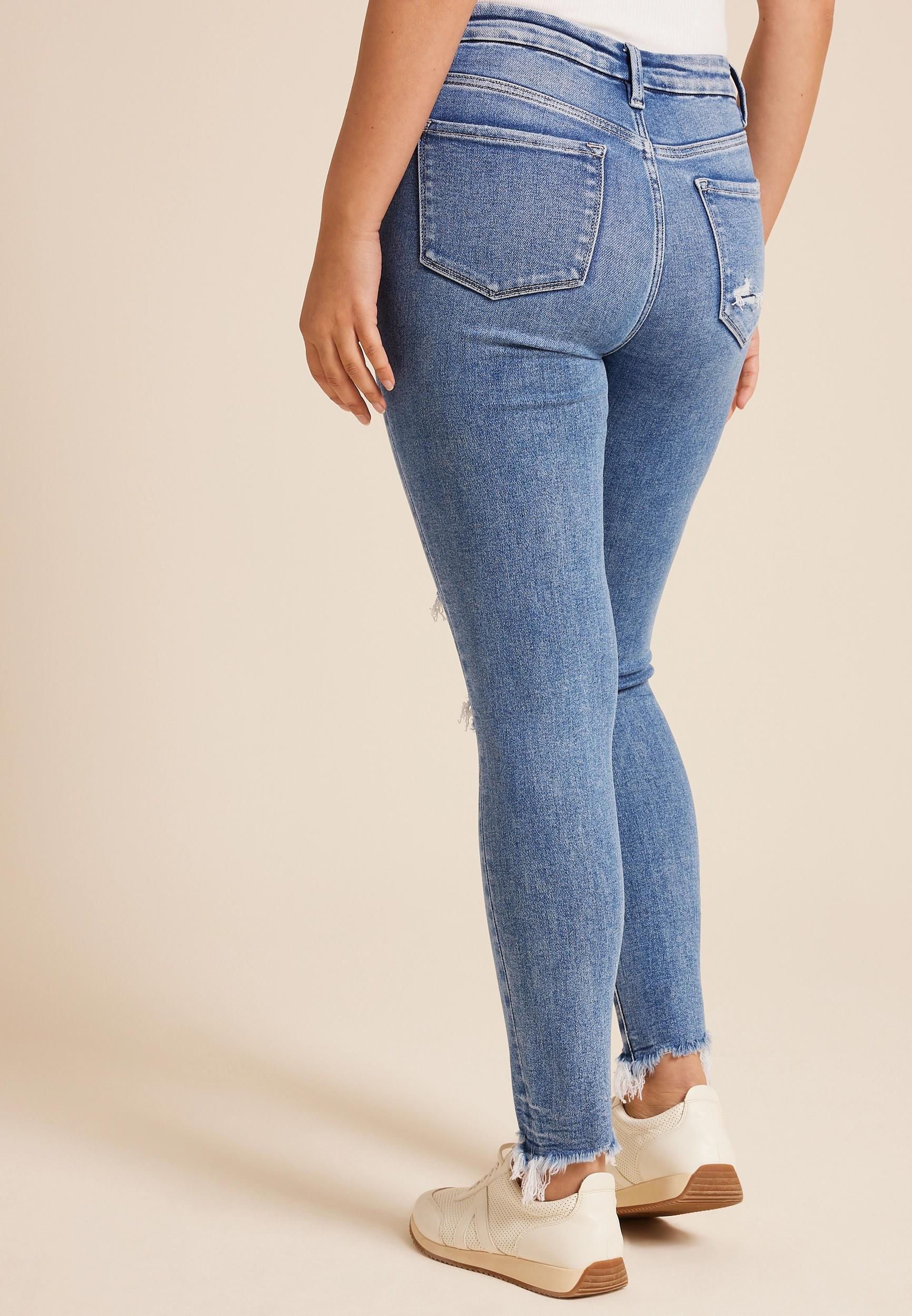 Flying Monkey Flying Monkey Womens High Rise Ripped Skinny Jeans Blue Size 26 - Maurices Product Image