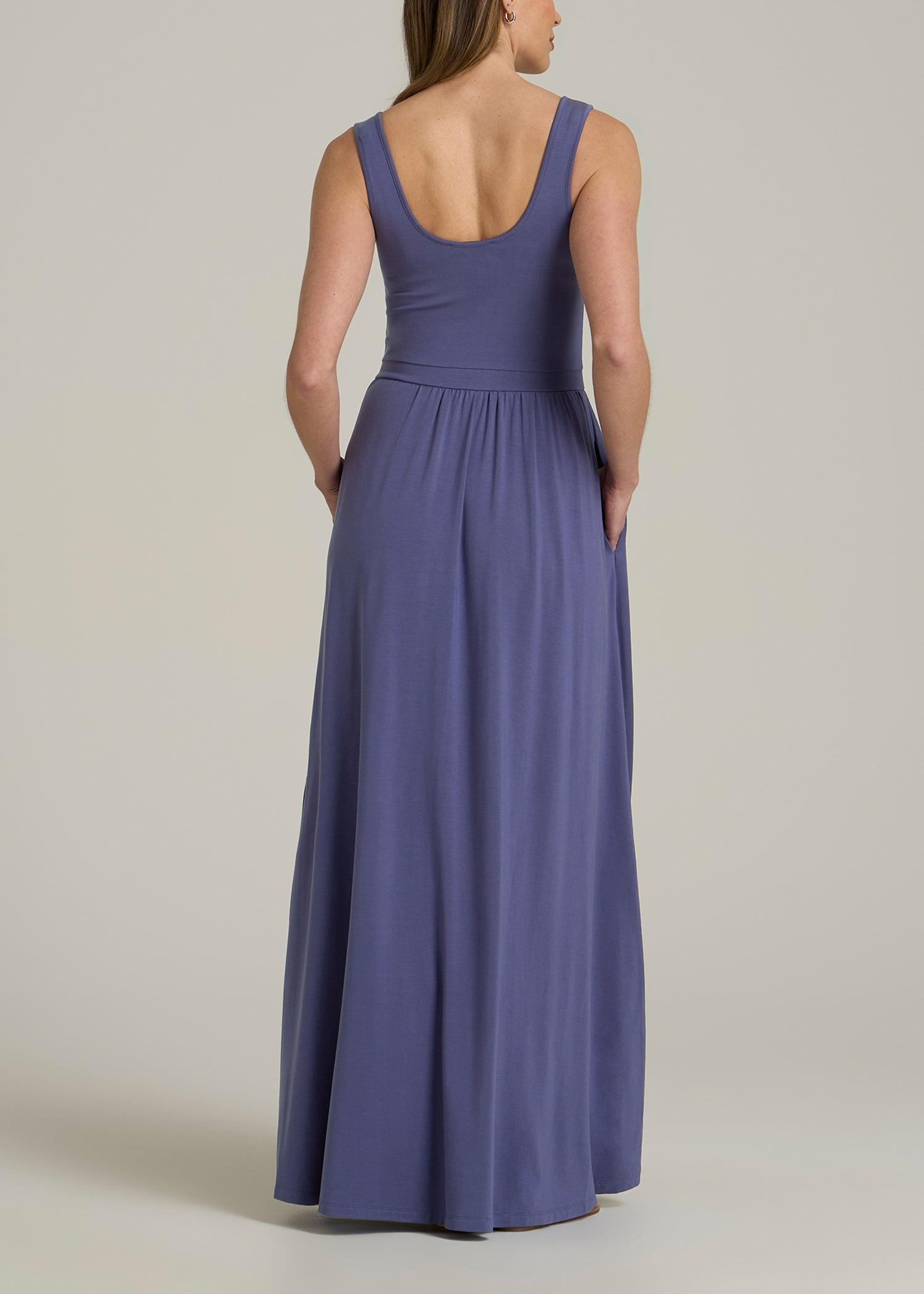 Jersey Tank Maxi Dress with Pockets for Tall Women in Future Dusk Product Image