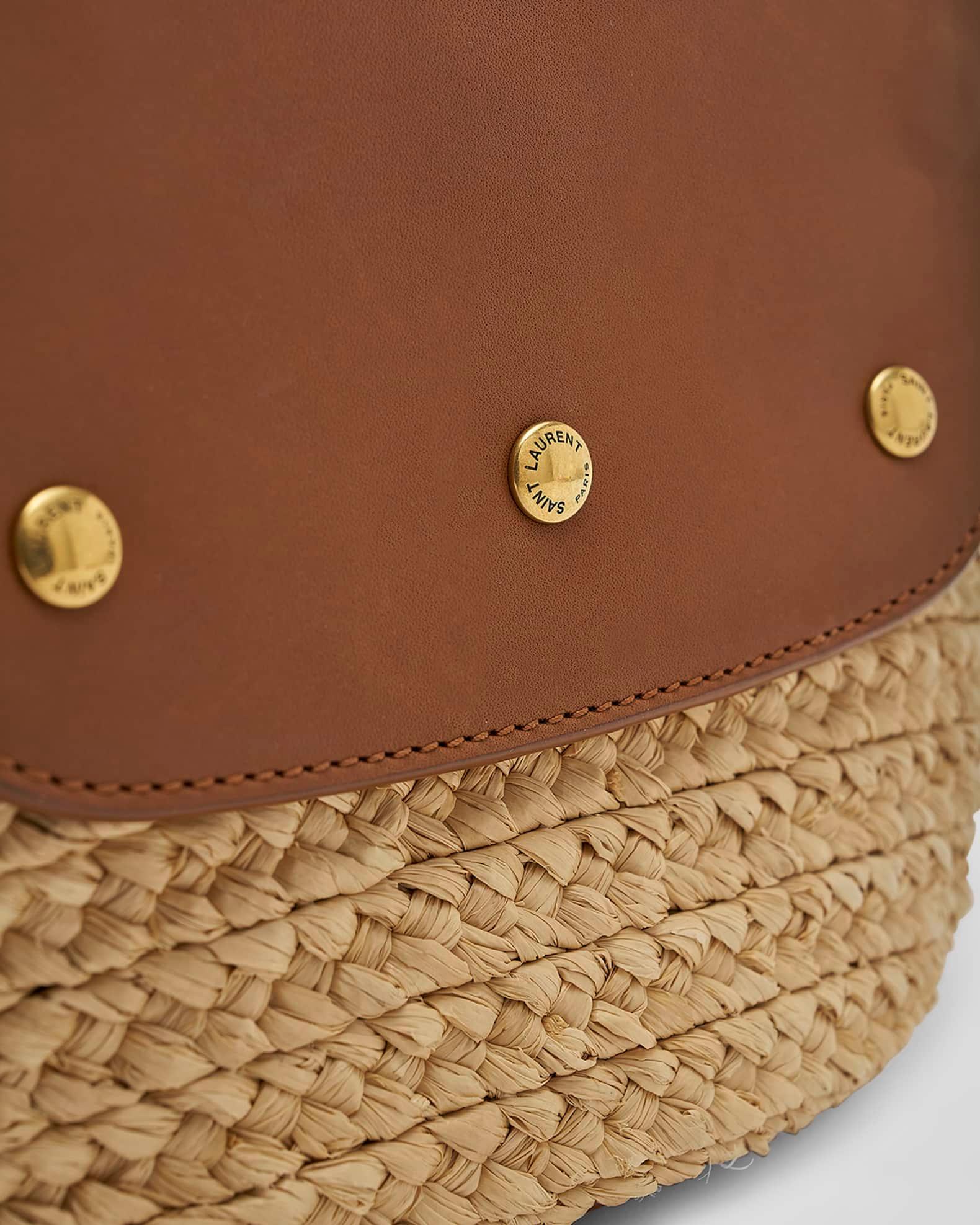 Panier Mini YSL Flap Crossbody Basket Bag in Raffia Product Image