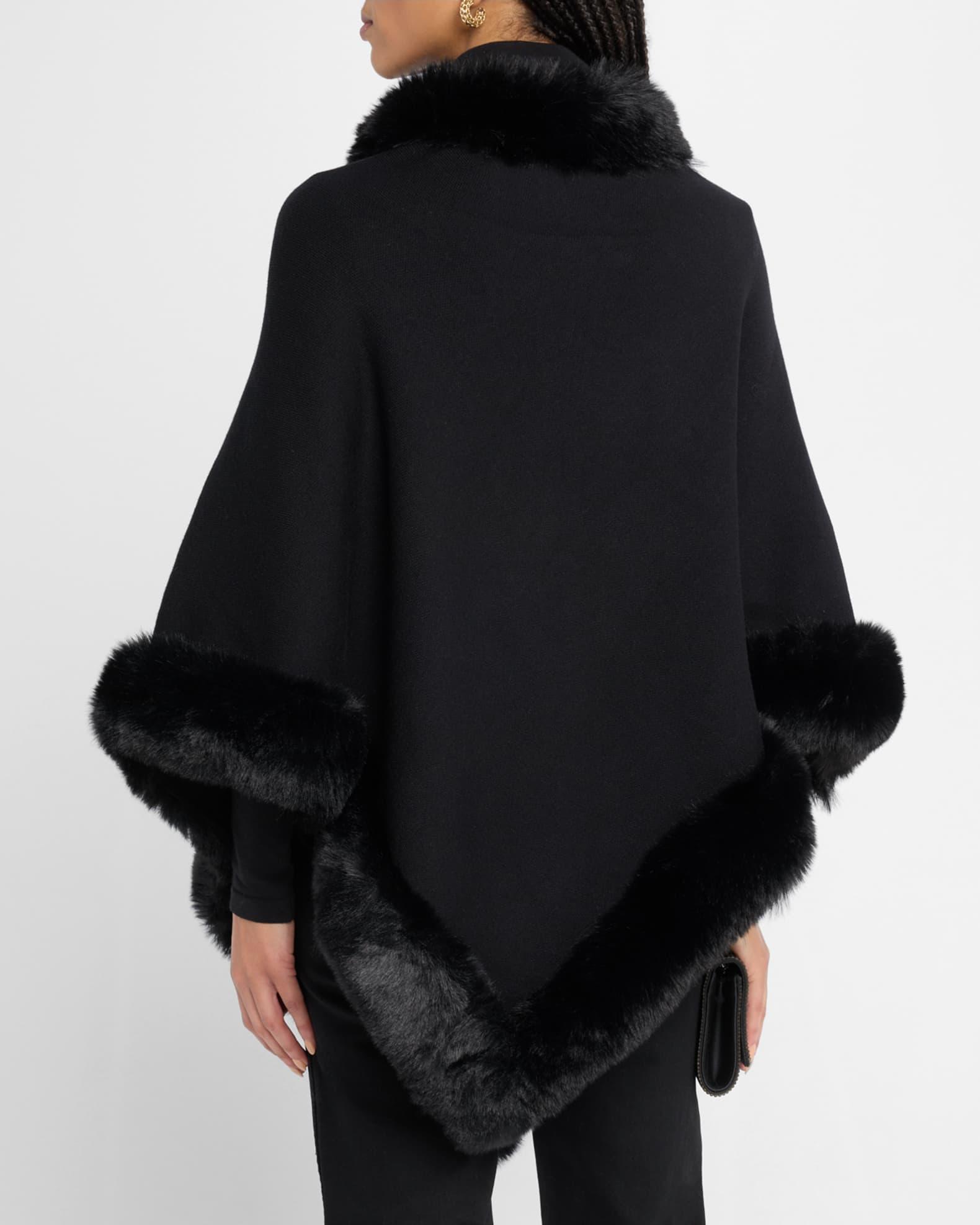 The Penny Poncho W/ Faux Fur Trim Product Image