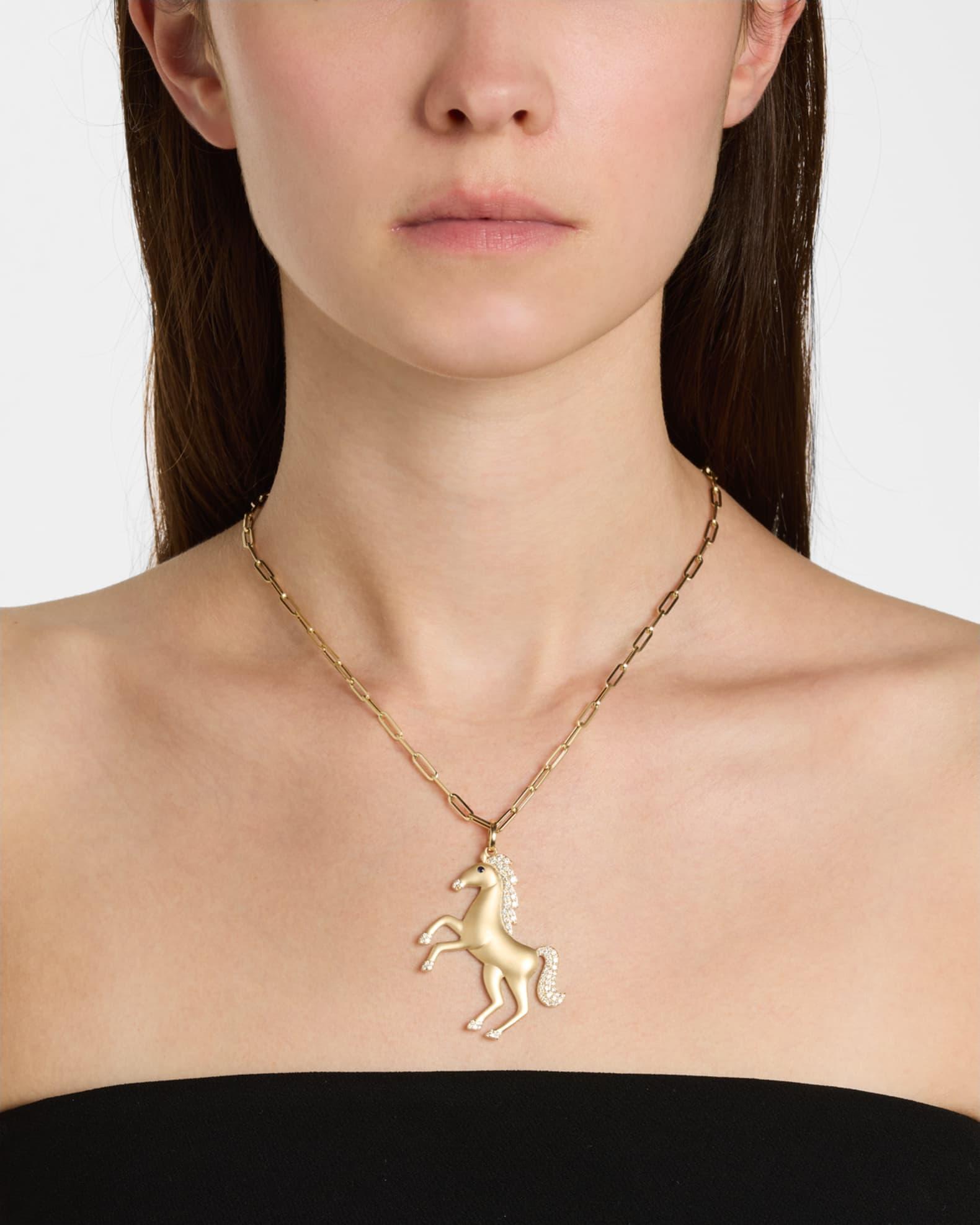 14K Yellow Gold Diamond Horse Charm  Product Image