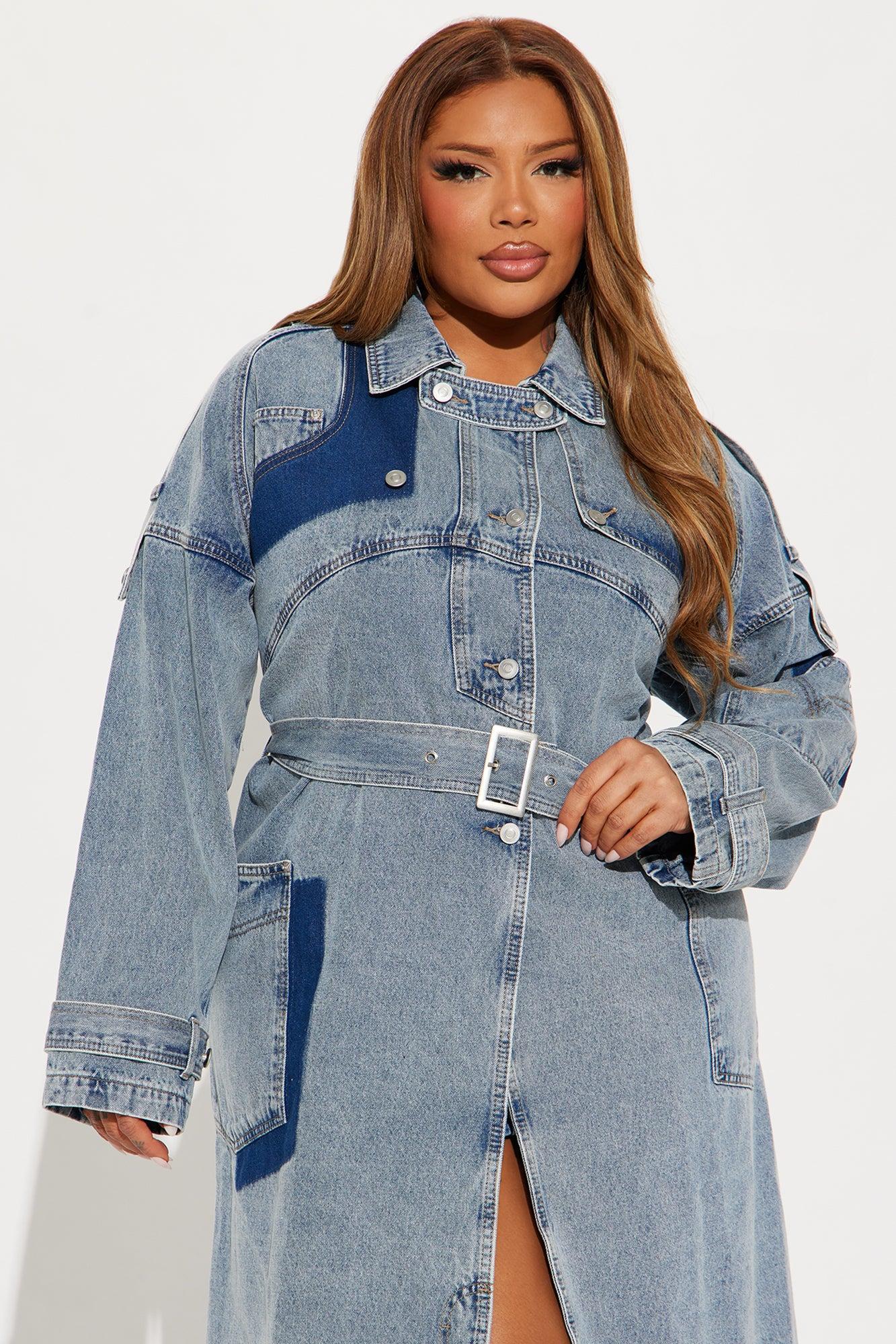 All Mixed Up Denim Trench - Light Wash Product Image