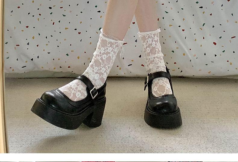 Platform Chunky Heel Mary Jane Pumps Product Image