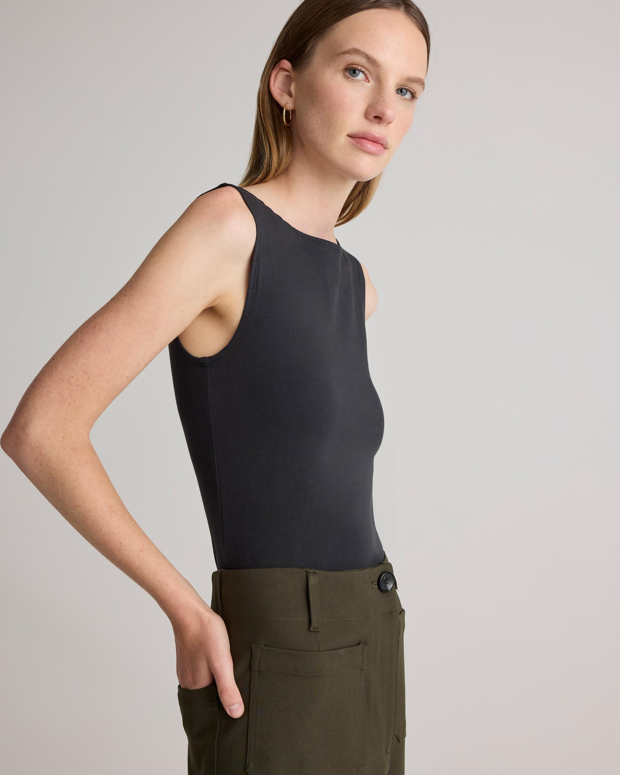 Quince | Women's Stretch Cotton Jersey Boat Neck Tank Top Size XS, Organic Cotton Product Image