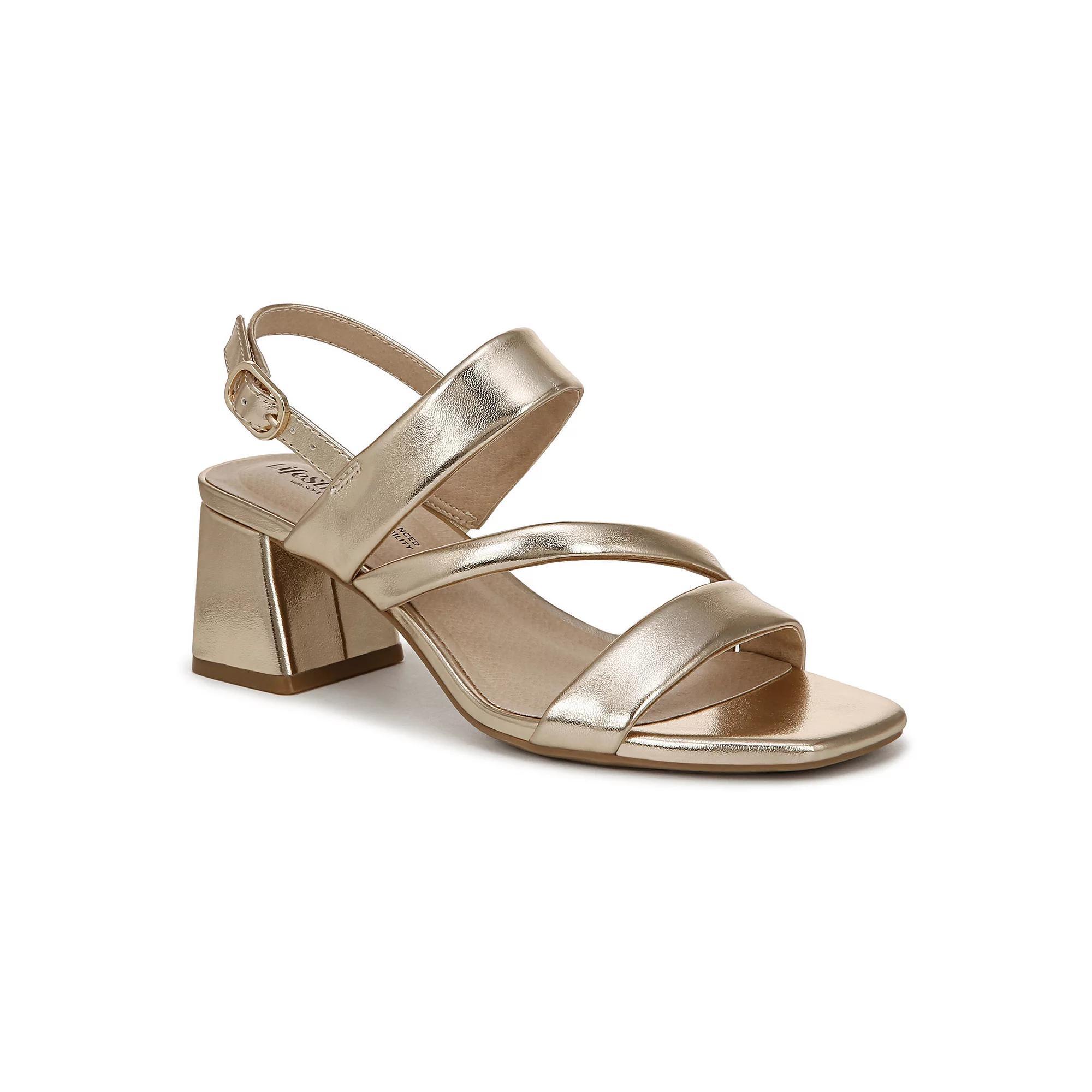 LifeStride Celia Women's Strappy Heels, Size: 11 Wide, Gold Product Image