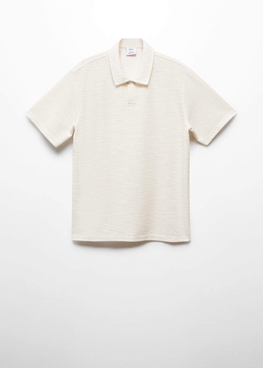 Regular-fit textured knitted polo shirt - Men | MANGO USA Product Image