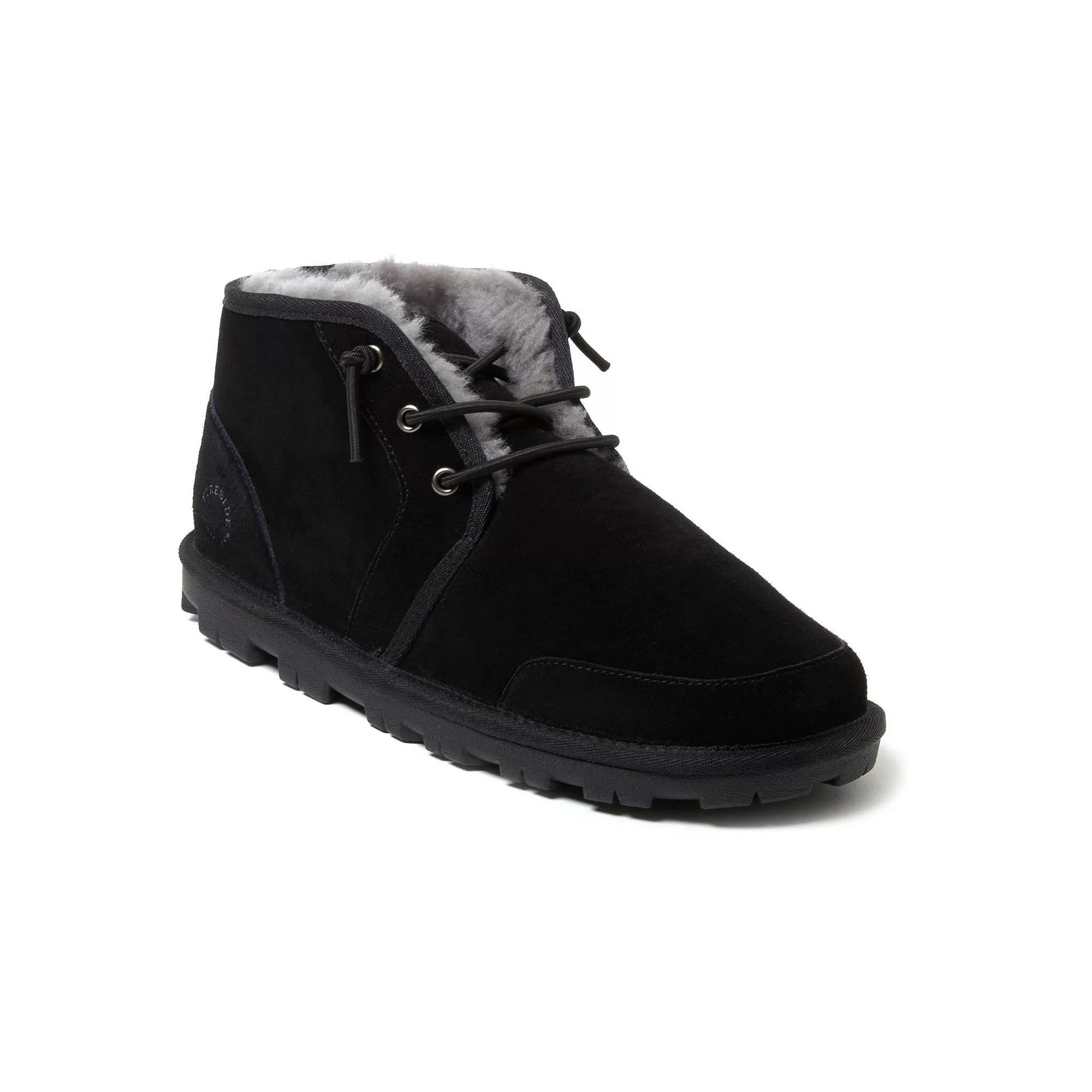 Fireside by Dearfoams Men's Shepparton Lace-Up Bootie Slippers, Size: 9, Brown Product Image