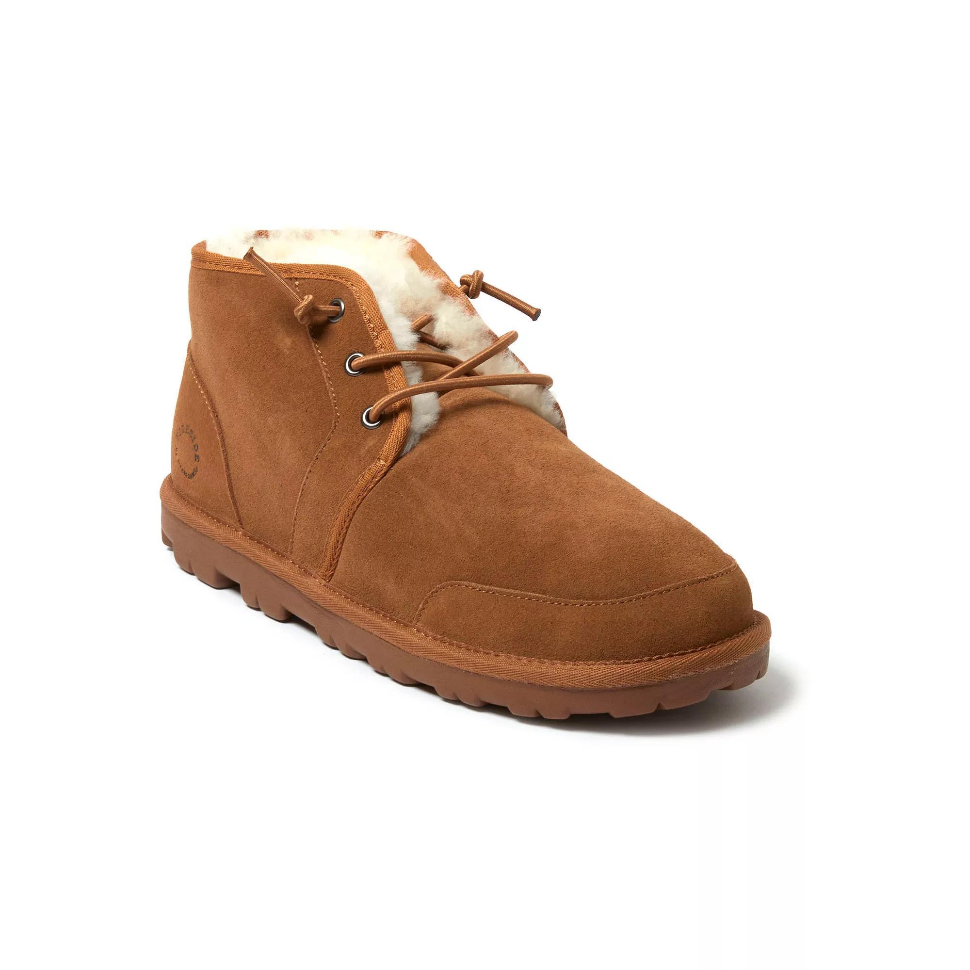 Fireside by Dearfoams Men's Shepparton Lace-Up Bootie Slippers, Size: 9, Brown Product Image