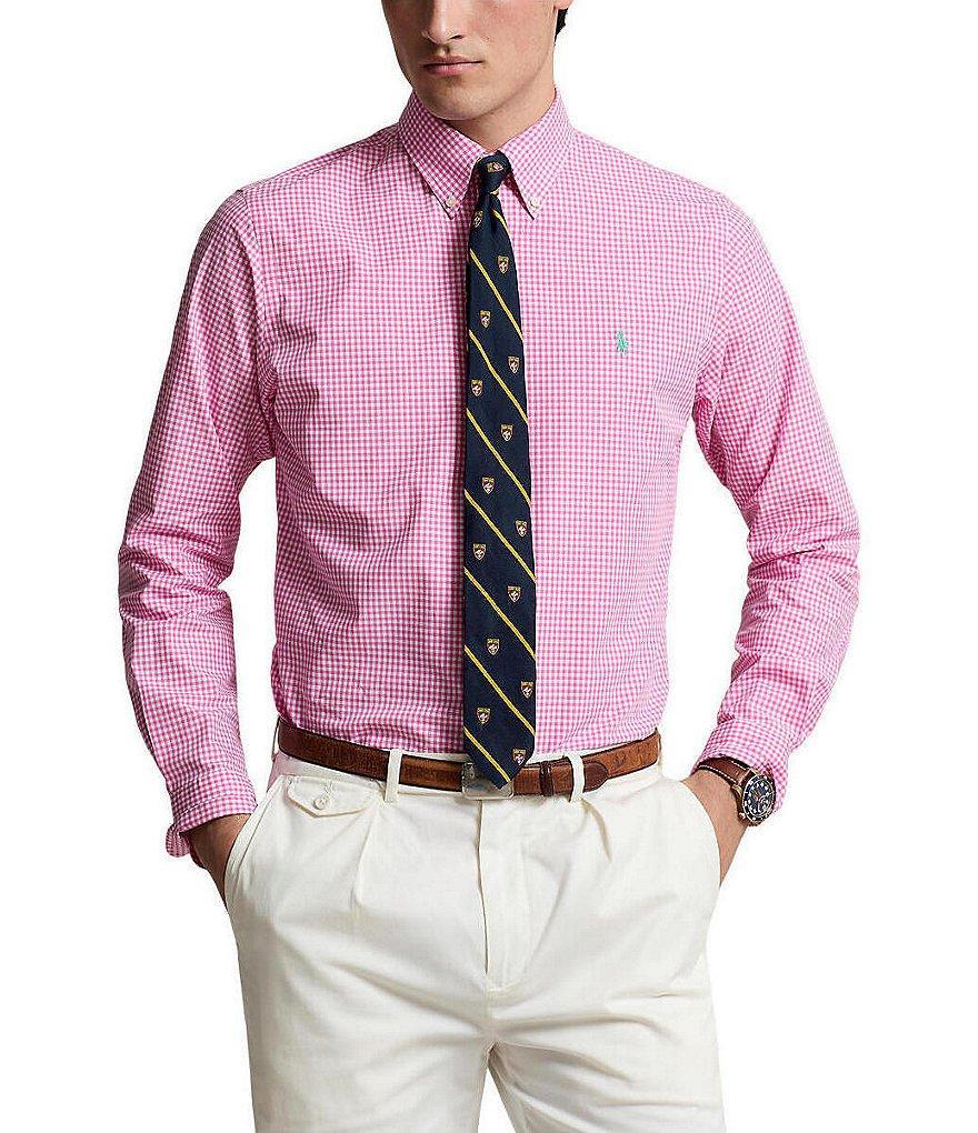 Polo Ralph Lauren Classic Fit Gingham Stretch Poplin Long Sleeve Woven Shirt Product Image
