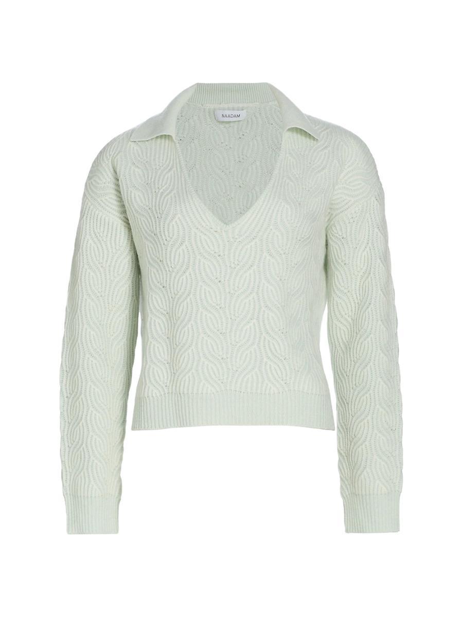 Womens Wool & Cashmere V-Neck Sweater Product Image