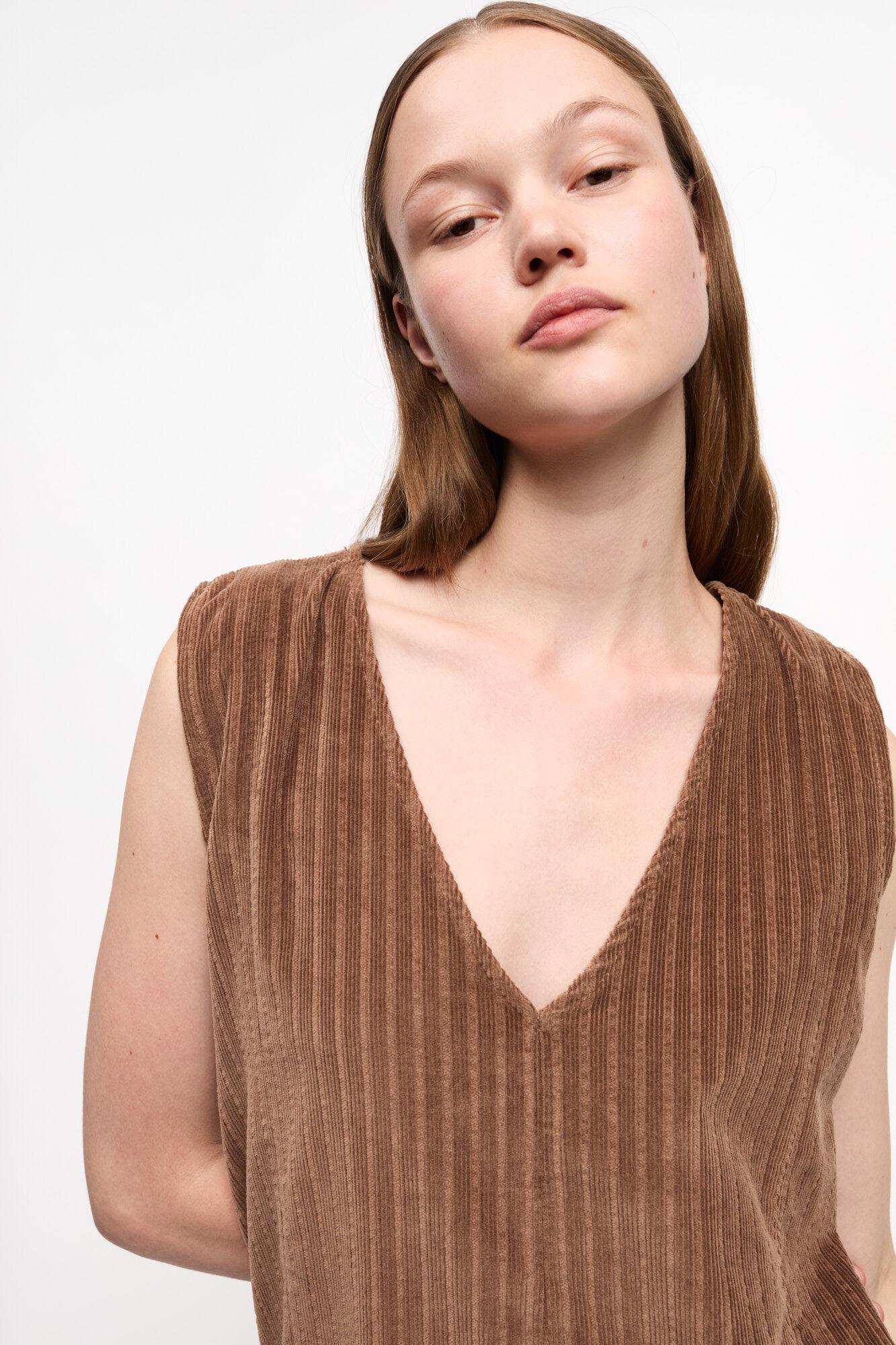 Brown Corduroy Mini Dress Product Image