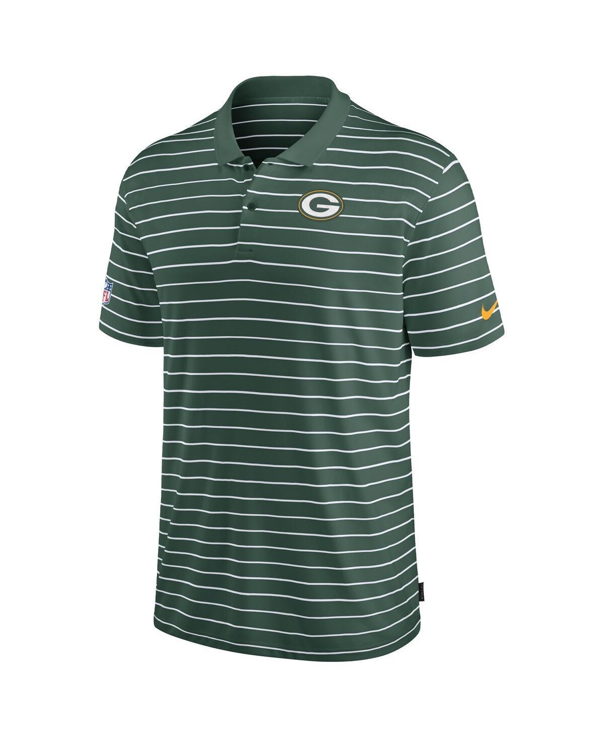 NIKE Men's Green Green Bay Packers Sideline Lock Up Victory Performance Polo In Green,white Product Image