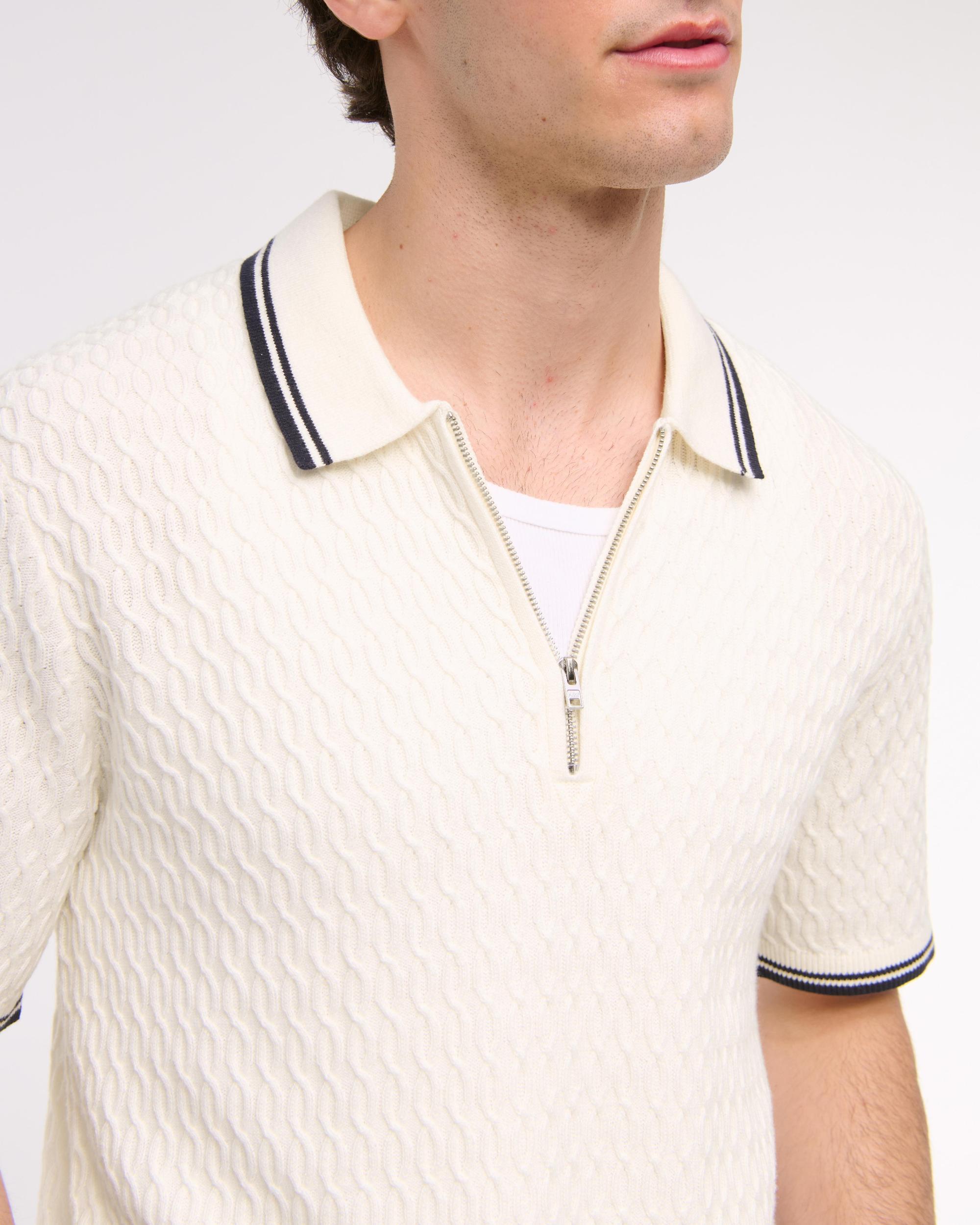 Tipped Zip Sweater Polo Product Image