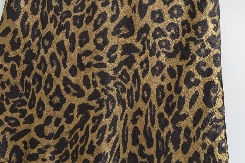 High Rise Leopard Print Mini A-Line Skirt Product Image