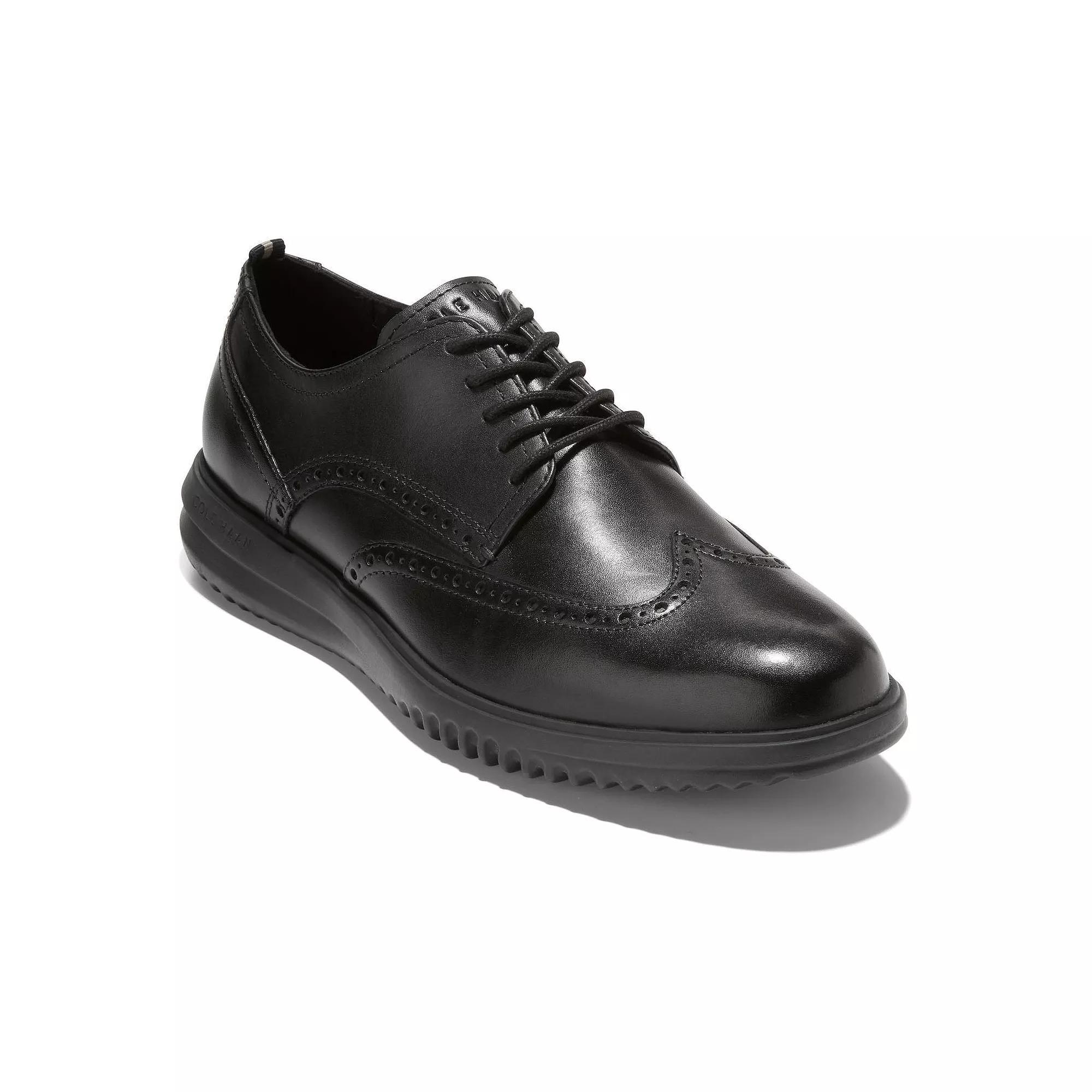 Cole Haan Grand+ Wingtip Men's Leather Oxford Shoes, Size: 9.5, Black Black Product Image