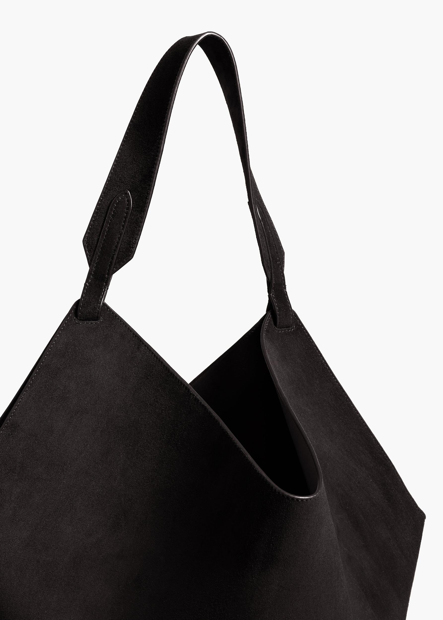 Medium Lotus Tote in Black Suede Product Image