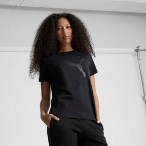 PUMA Essentials Big Cat Logo Women's T-Shirt in Black Product Image