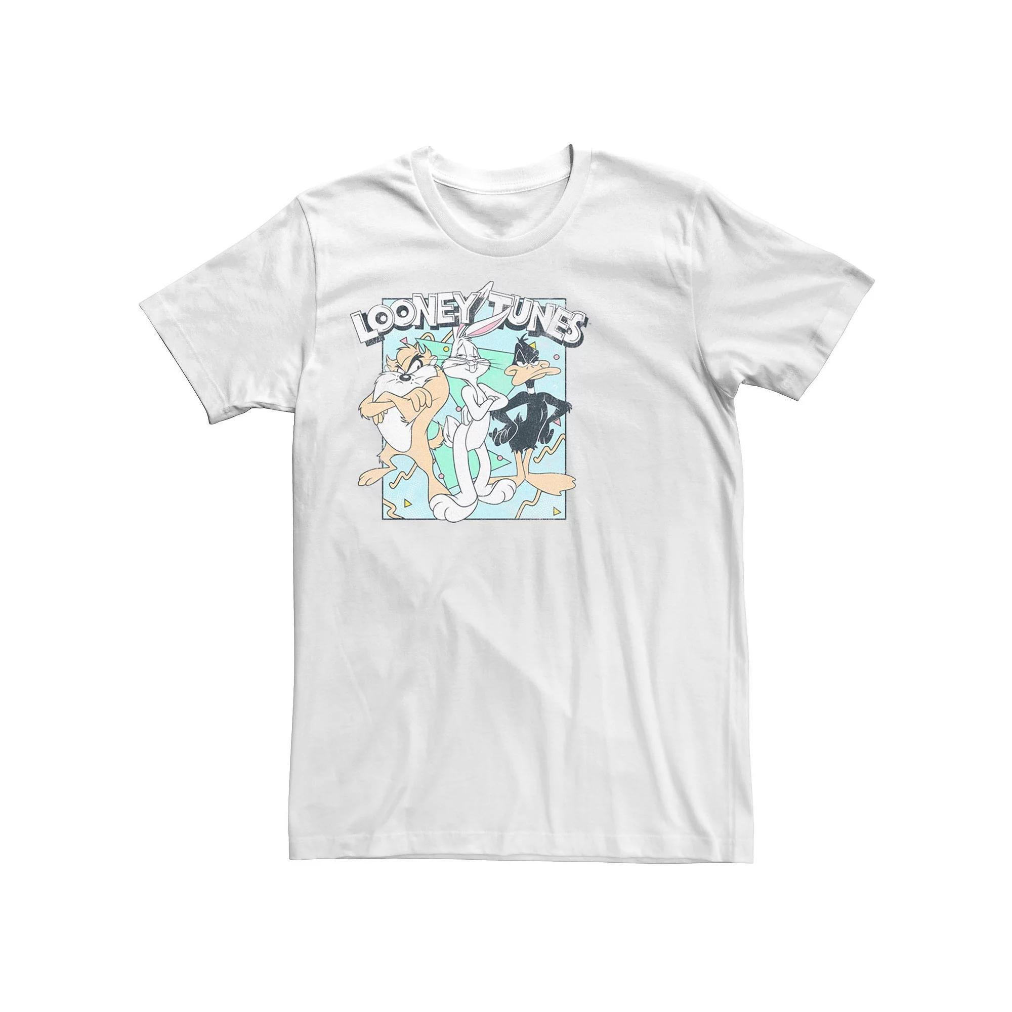 Men's Looney Tunes Tasmanian Bugs And Daffy Duck Tee, Size: Small, White Product Image