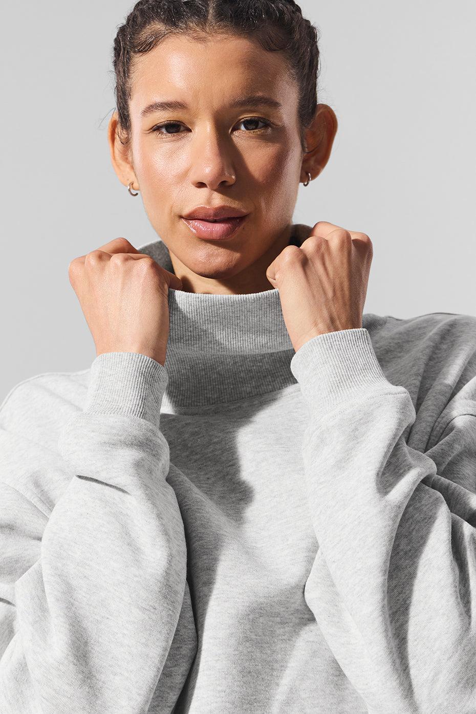 Hazy Mock Neck Pullover - Light Athletic Heather Grey Product Image