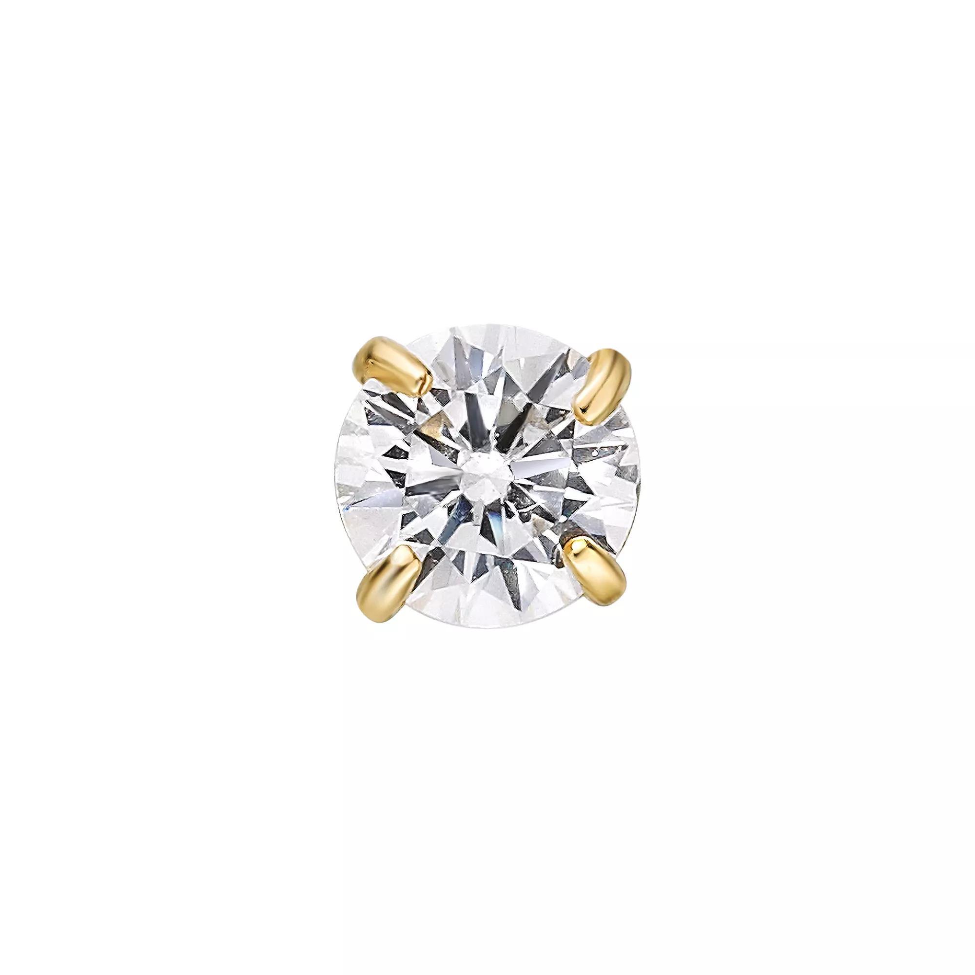 Lila Moon 14k White Gold 3 mm Cubic Zirconia Nose Stud, Women's, 14k Whgold Product Image