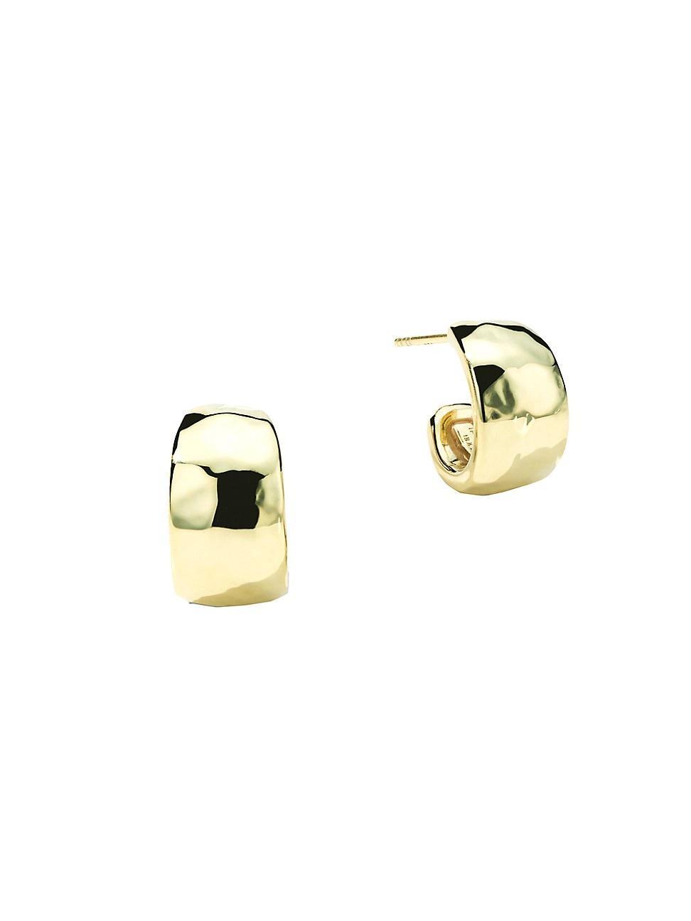 Ippolita 18K Yellow Gold Classico Hammered Huggie Hoop Earrings Product Image
