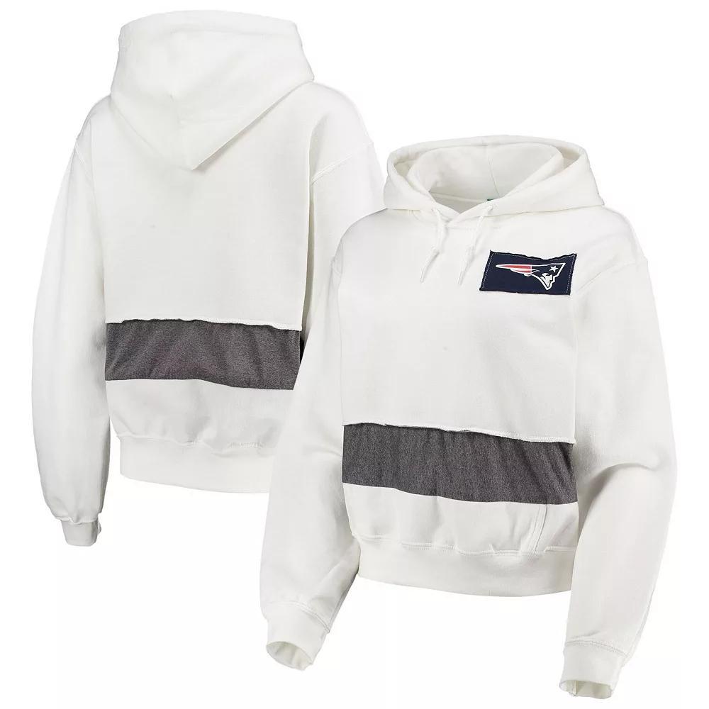 Women's Refried Apparel White New England Patriots Sustainable Crop Dolman Pullover Hoodie, Size: Medium Product Image