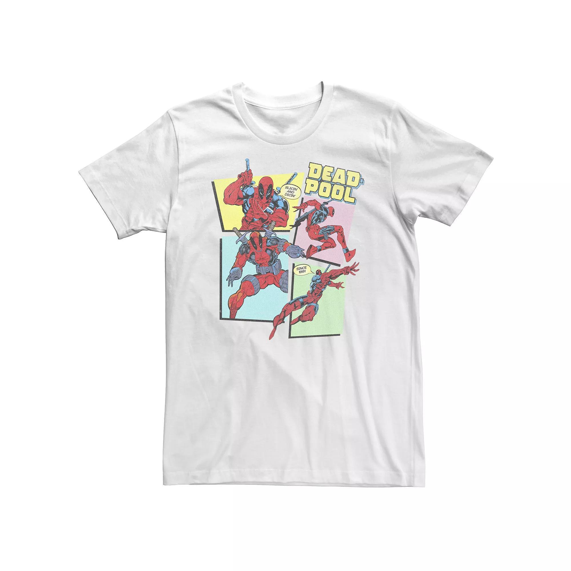 Big & Tall Deadpool Comic Style Action Portrait Panels Tee, Men's, Size: 3XL, White Product Image