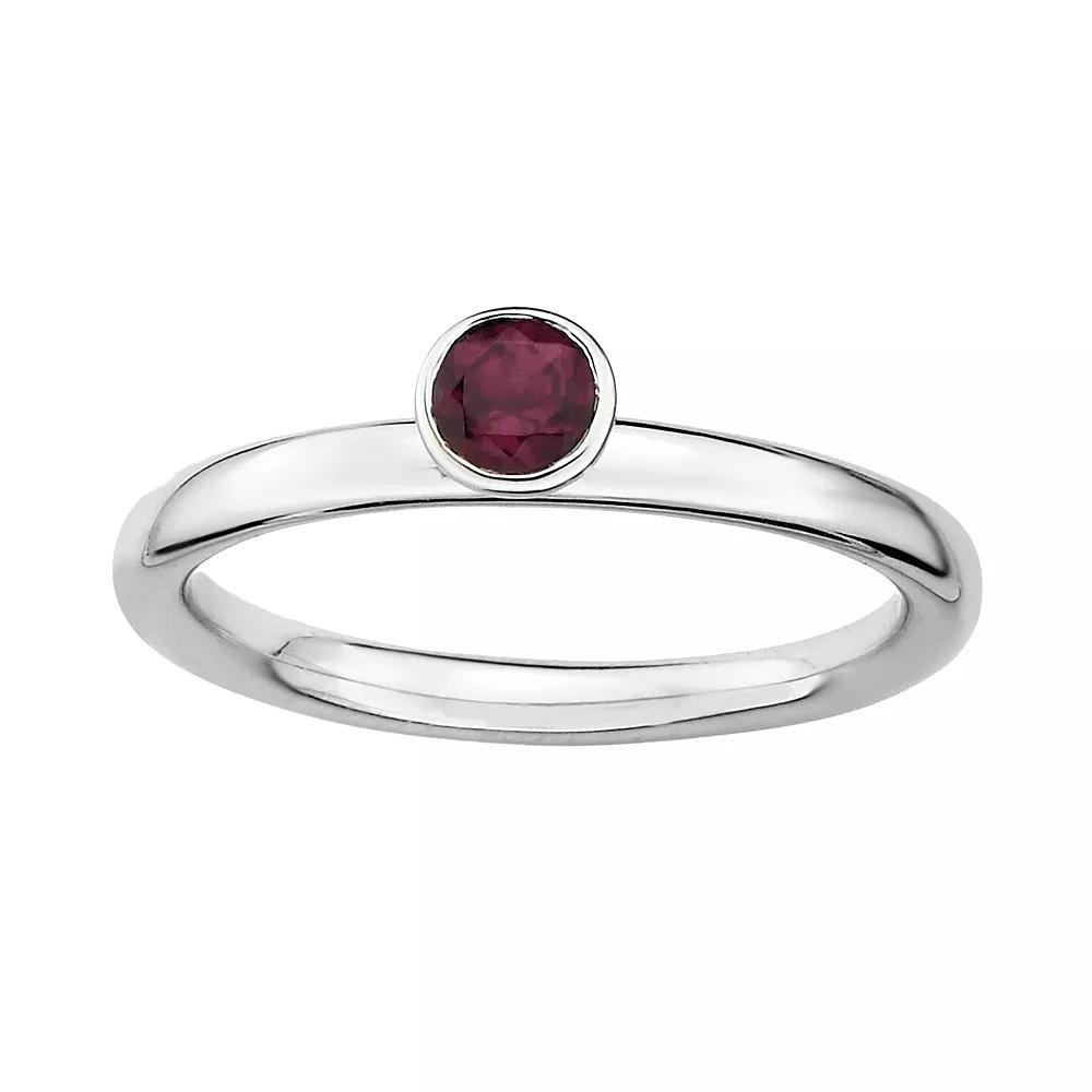 Stacks & Stones Sterling Silver Rhodolite Garnet Stack Ring, Women's, Size: 7, Red Product Image
