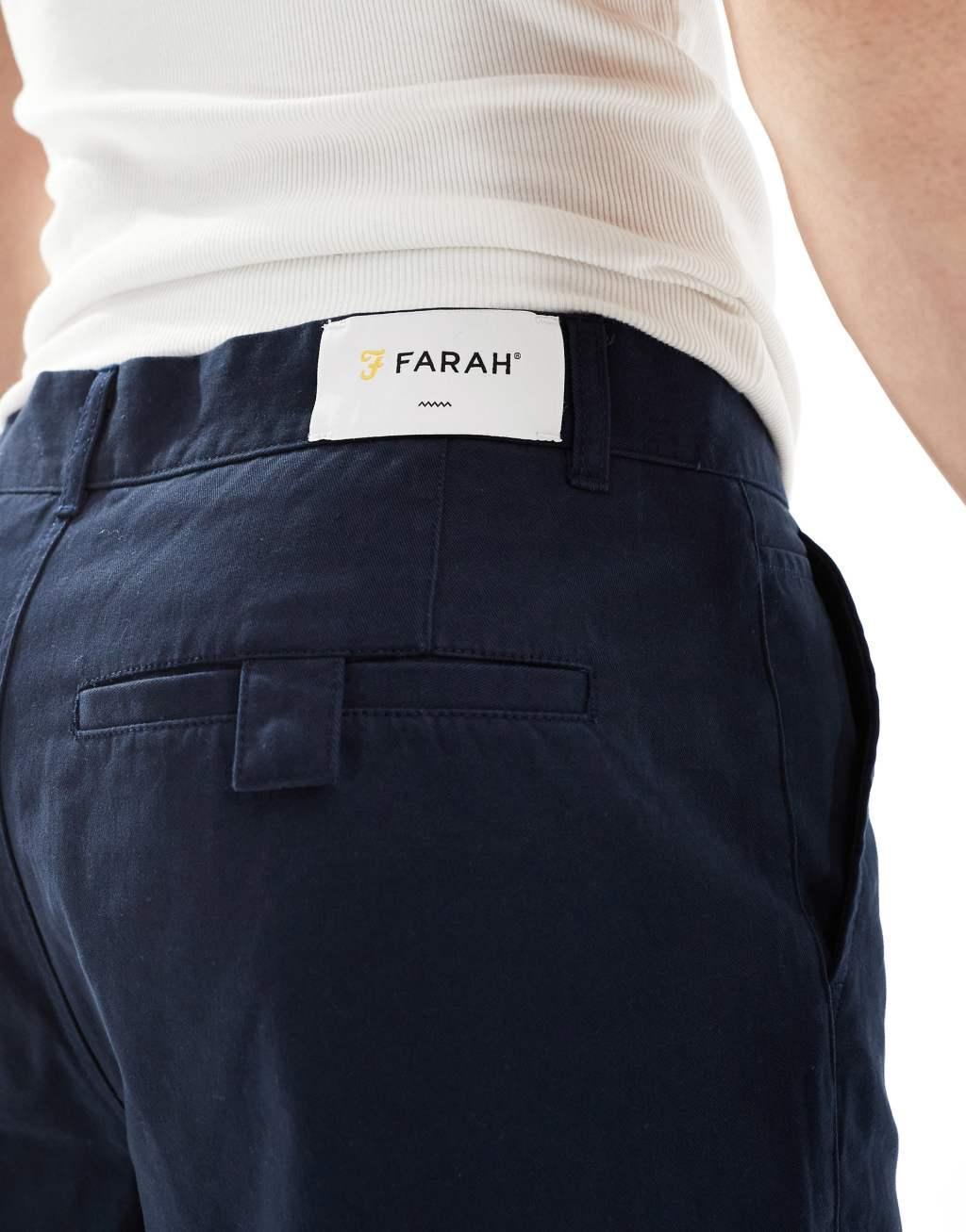 Farah hawtin twill relaxed tapered pants in navy  Product Image
