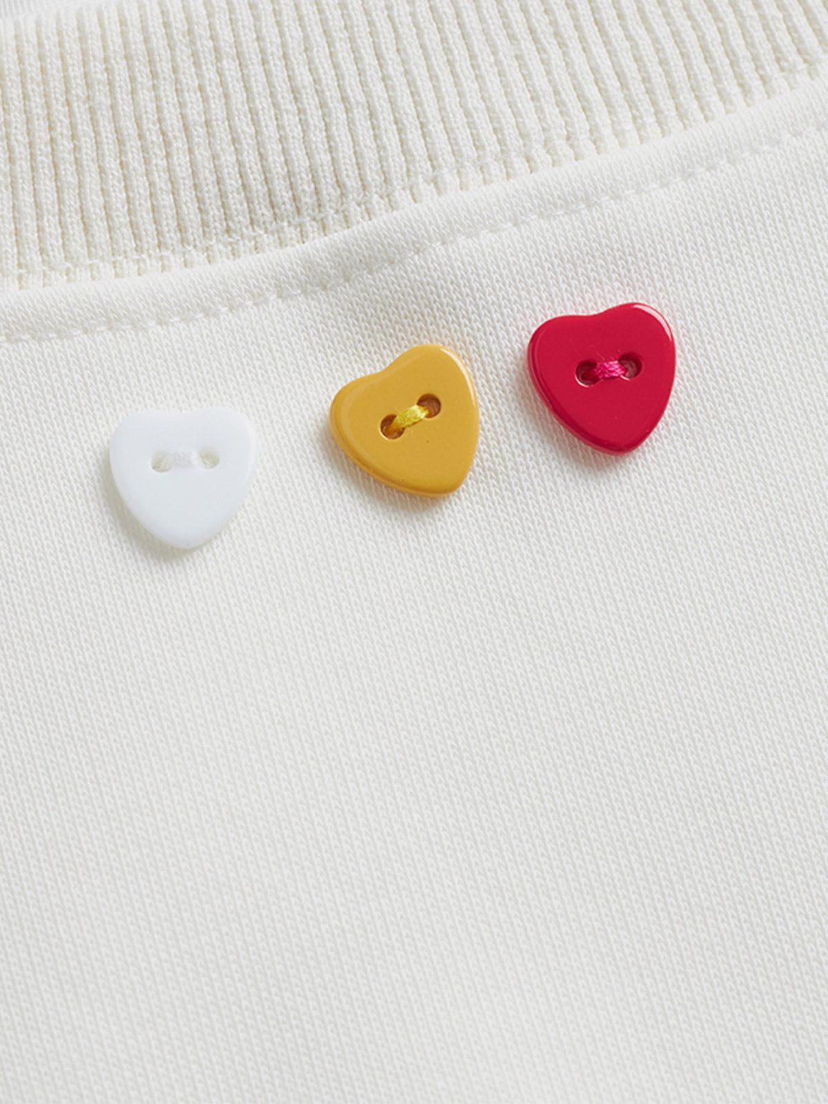 Aelfric Eden Heart Button Cropped Sweatshirt Female Product Image
