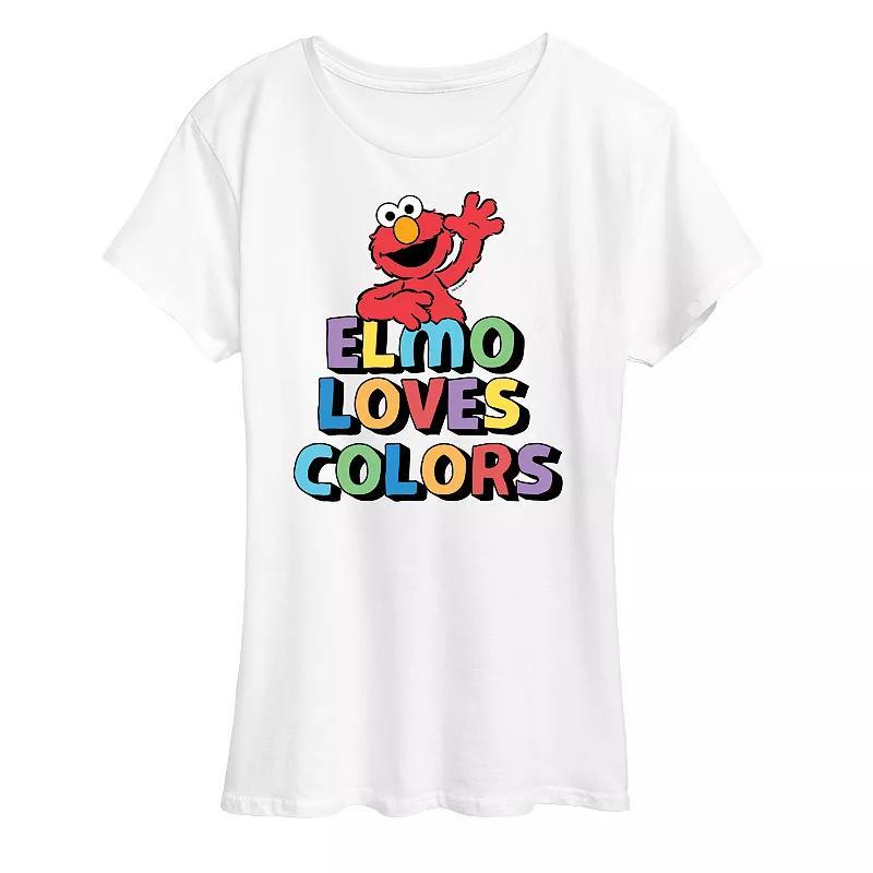 Womens Sesame Street Elmo Colors Graphic Tee, Girls Grey Gray Product Image