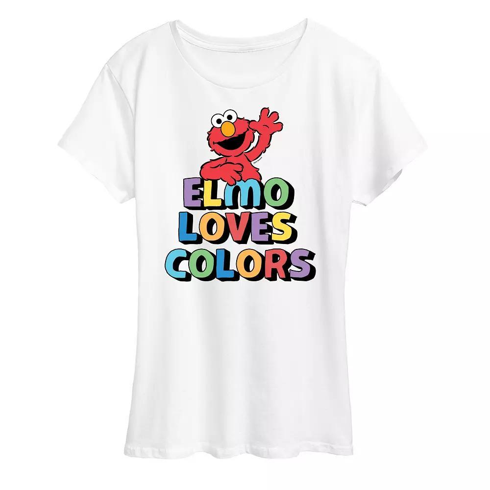 Womens Sesame Street Elmo Colors Graphic Tee, Girls Grey Gray Product Image