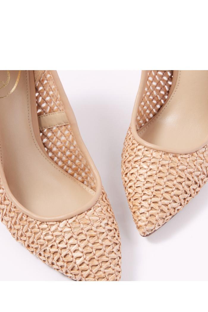 Hazel Pointed Toe Heel - Tan Raffia Product Image